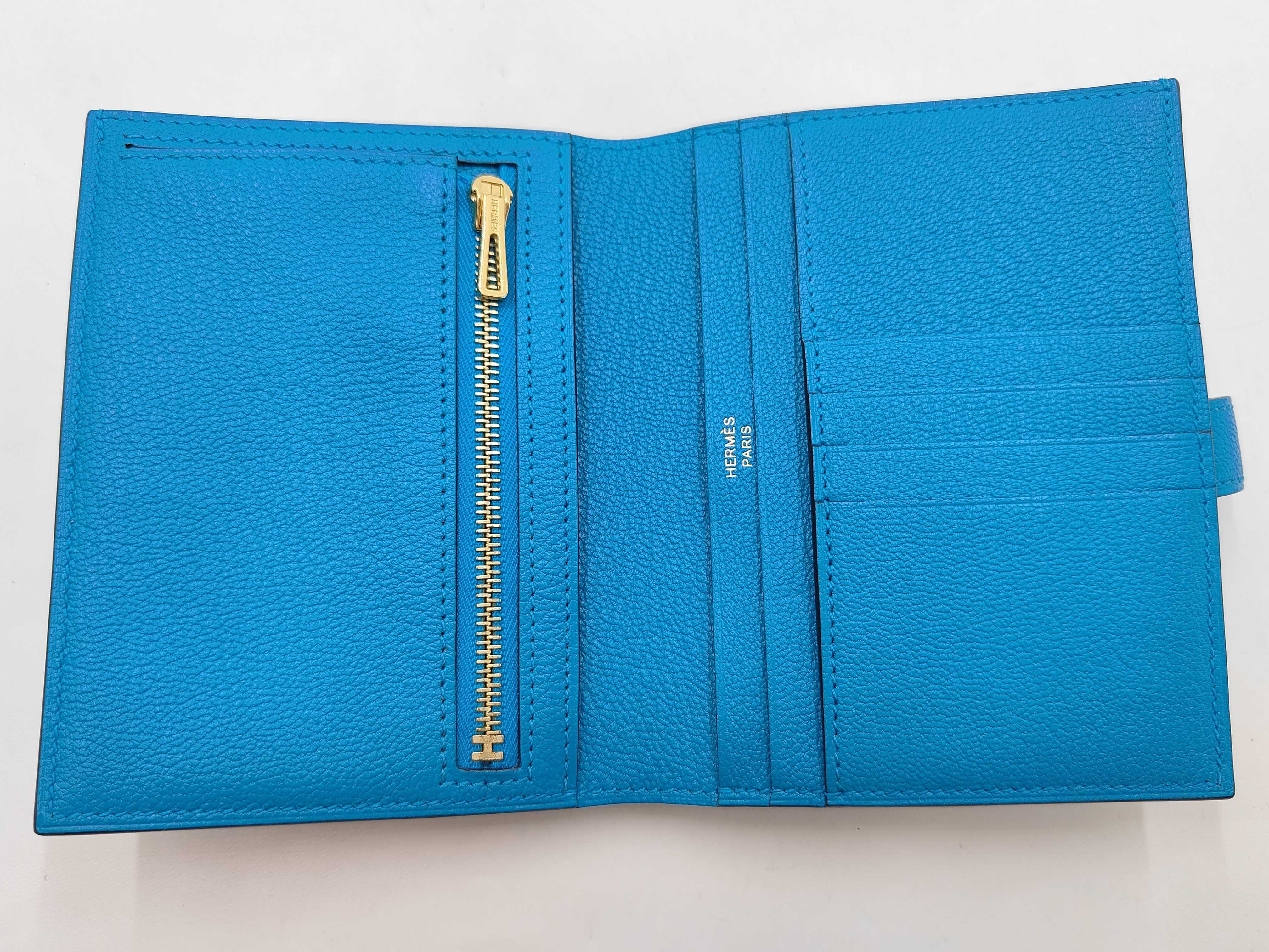 Bearn Compact Chevre Blue Frida Wallet (W stamp) — view 9
