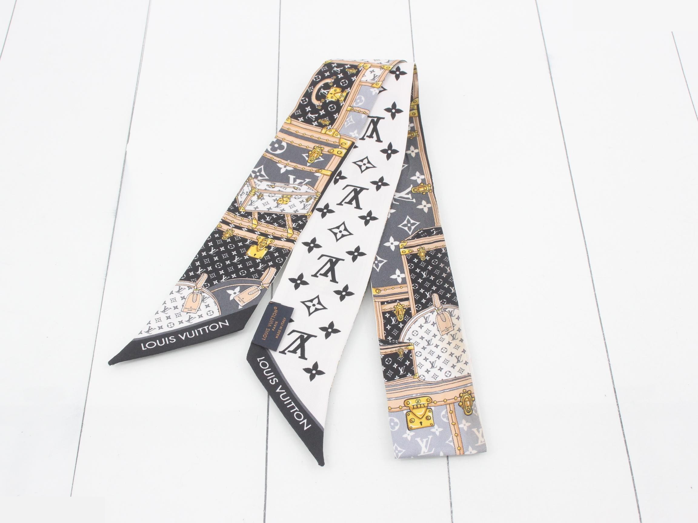 Monogram scarf/twilly with tag — view 2