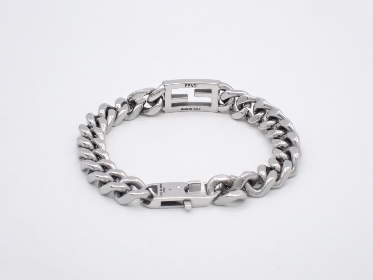 Bracelet, FF brand, curb chain, silver, size L, with box. — view 2
