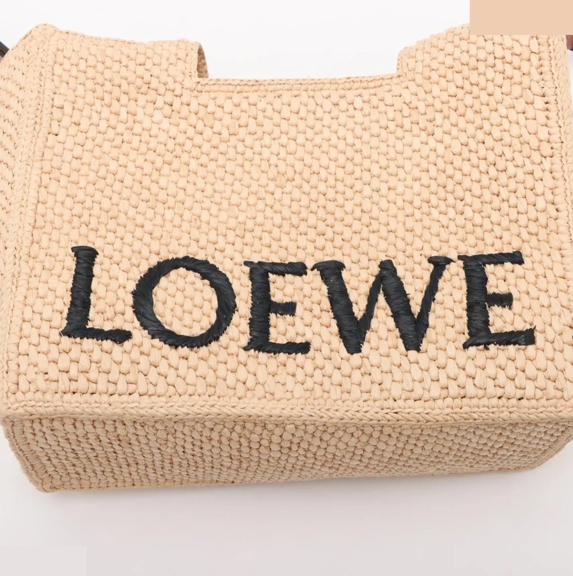 Unused Font Tote Small Raffia x Leather 2-Way — view 7