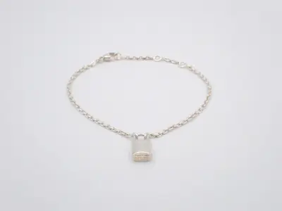 Sterling silver 925 / 4.2g Lockit bracelet, wrist circumference approximately 17.5cm