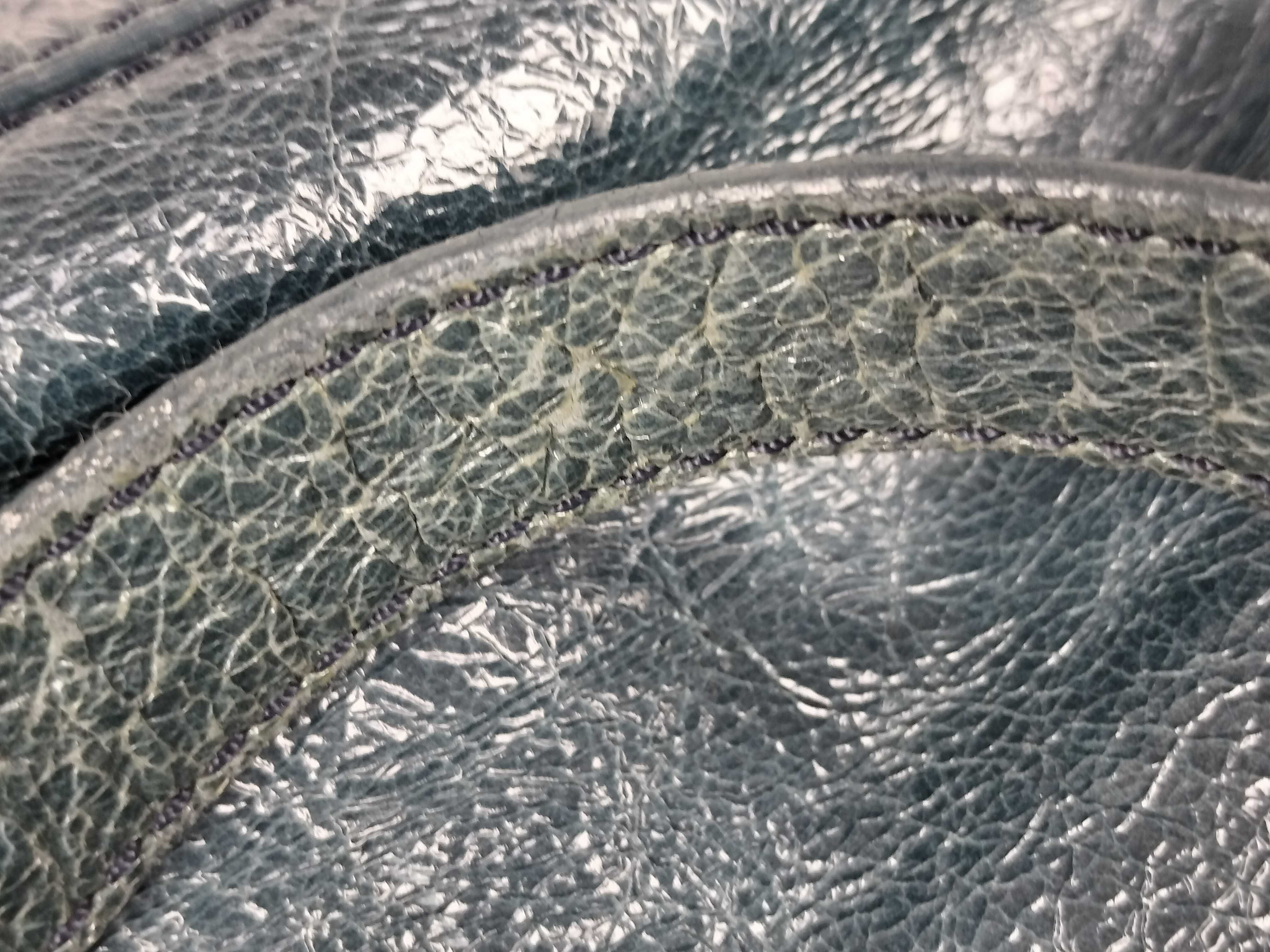 Patent Leather Handbag, Blue — view 15