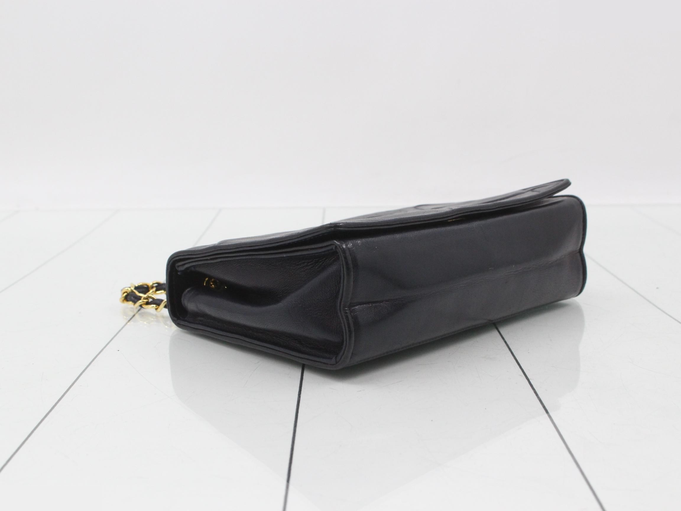 Matelassé Mini Chain Shoulder Bag, Navy — view 5