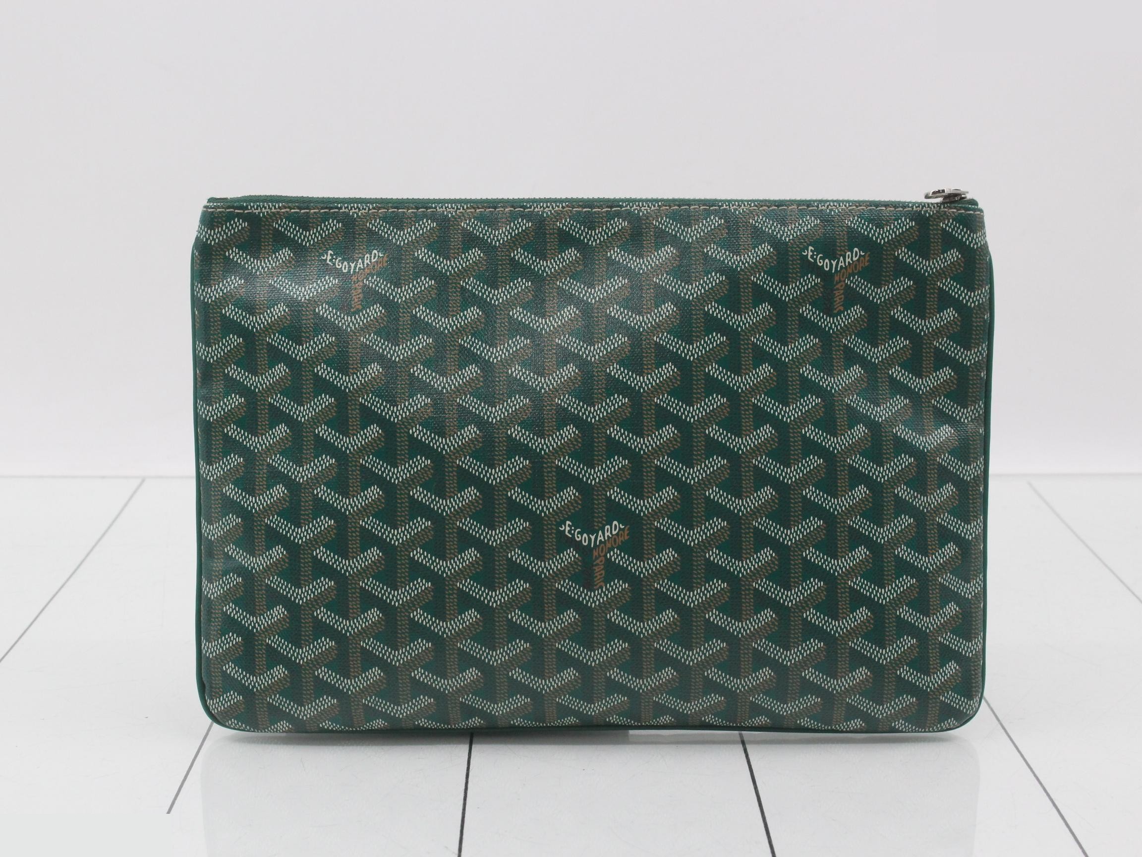 Senna Clutch MM Goyardine Clutch Bag, Green — view 2