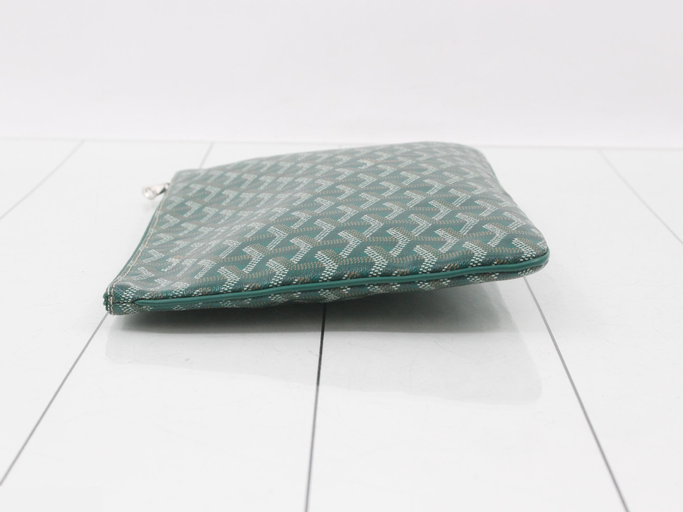 Senna Clutch MM Goyardine Clutch Bag, Green — view 3