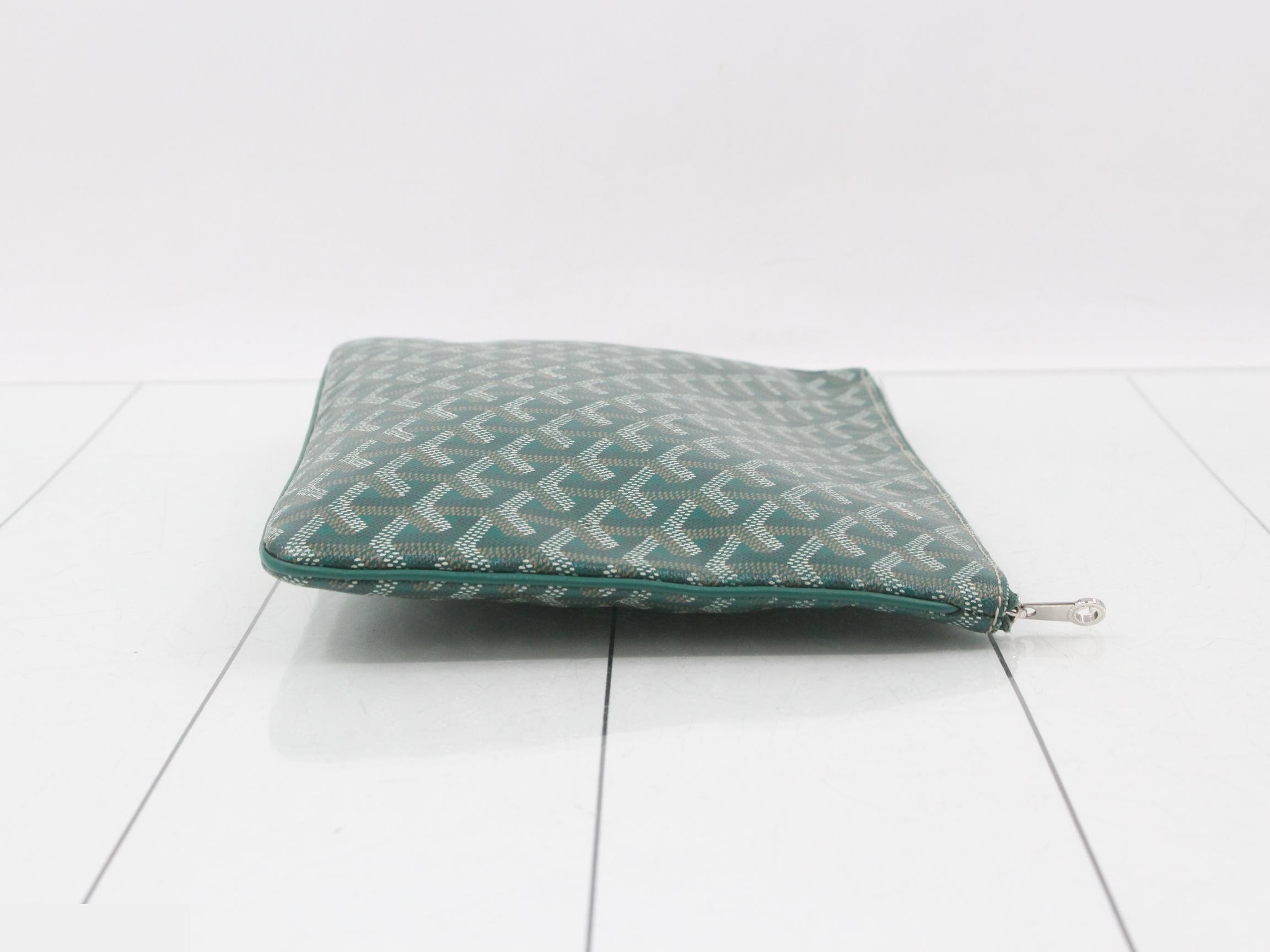 Senna Clutch MM Goyardine Clutch Bag, Green — view 4