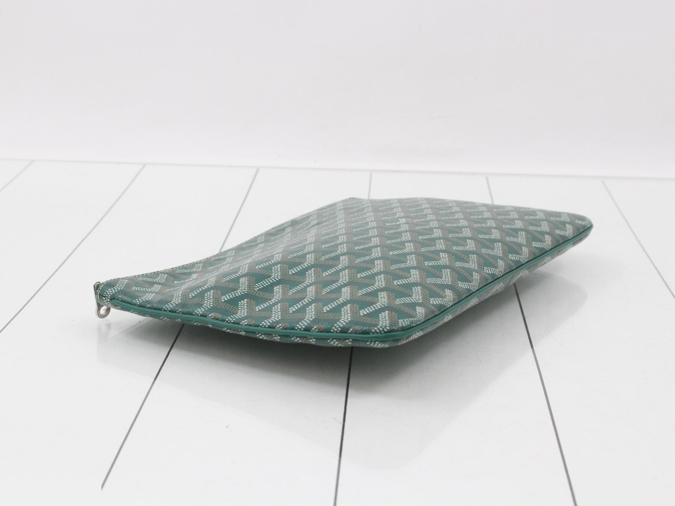 Senna Clutch MM Goyardine Clutch Bag, Green — view 5