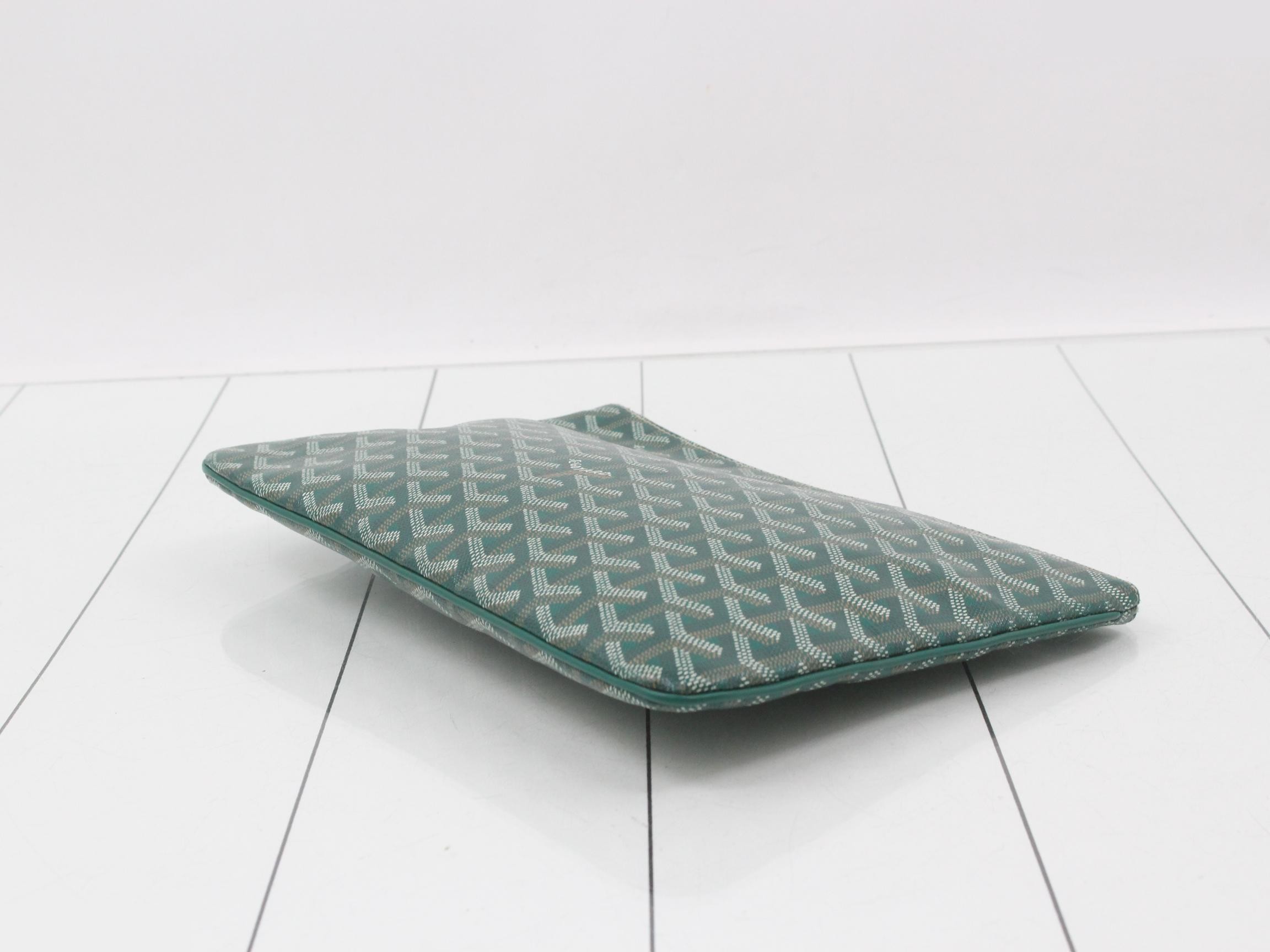 Senna Clutch MM Goyardine Clutch Bag, Green — view 6