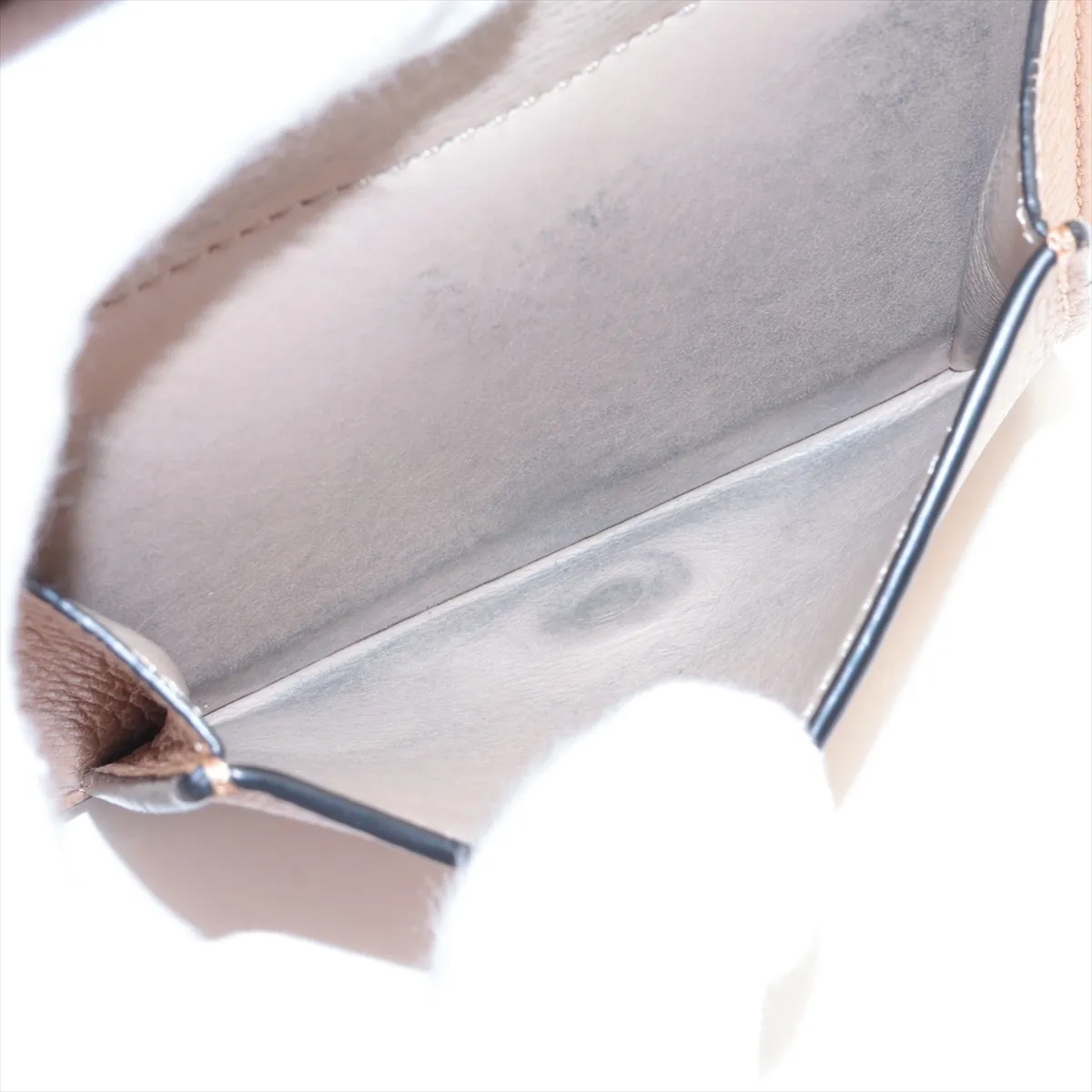 Anagram Leather Compact Wallet Brown — view 7