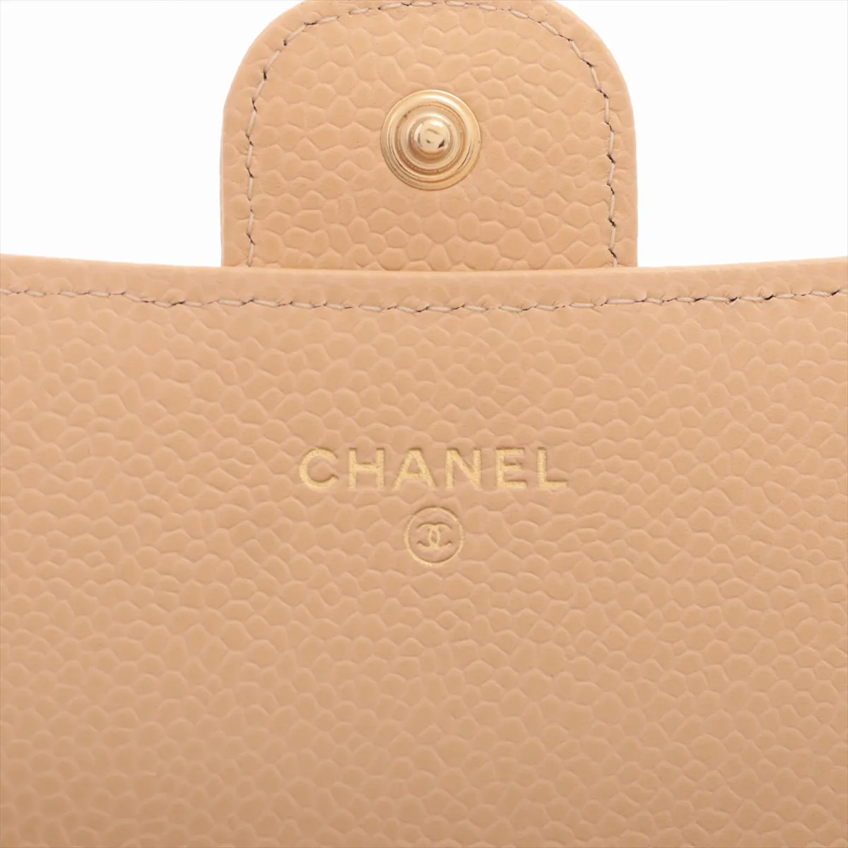 Matelassé Caviar Leather Long Wallet, Beige, Gold Hardware, 31443514 — view 9