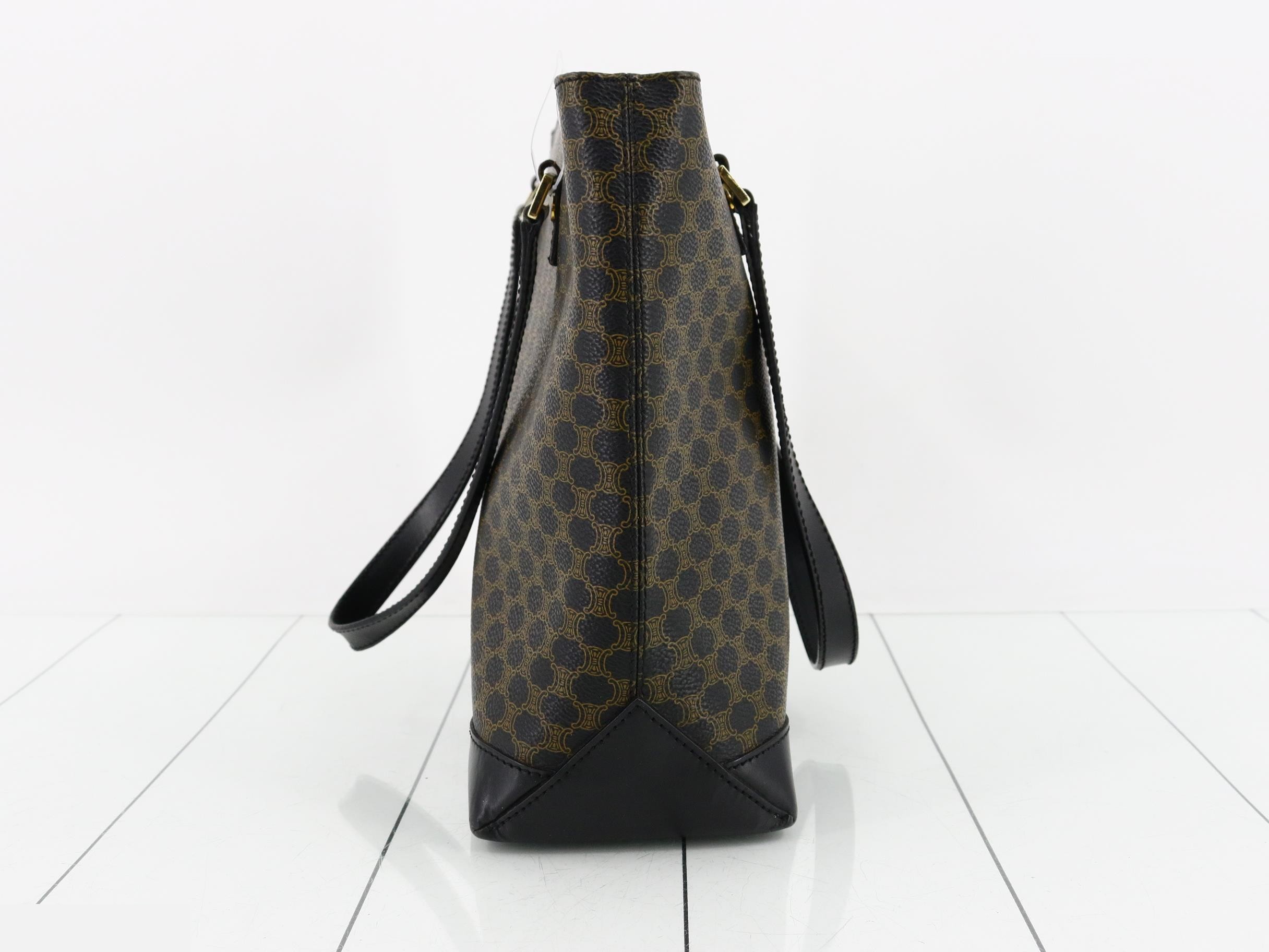 Macadam Tote Bag, PVC/Leather, Black — view 3