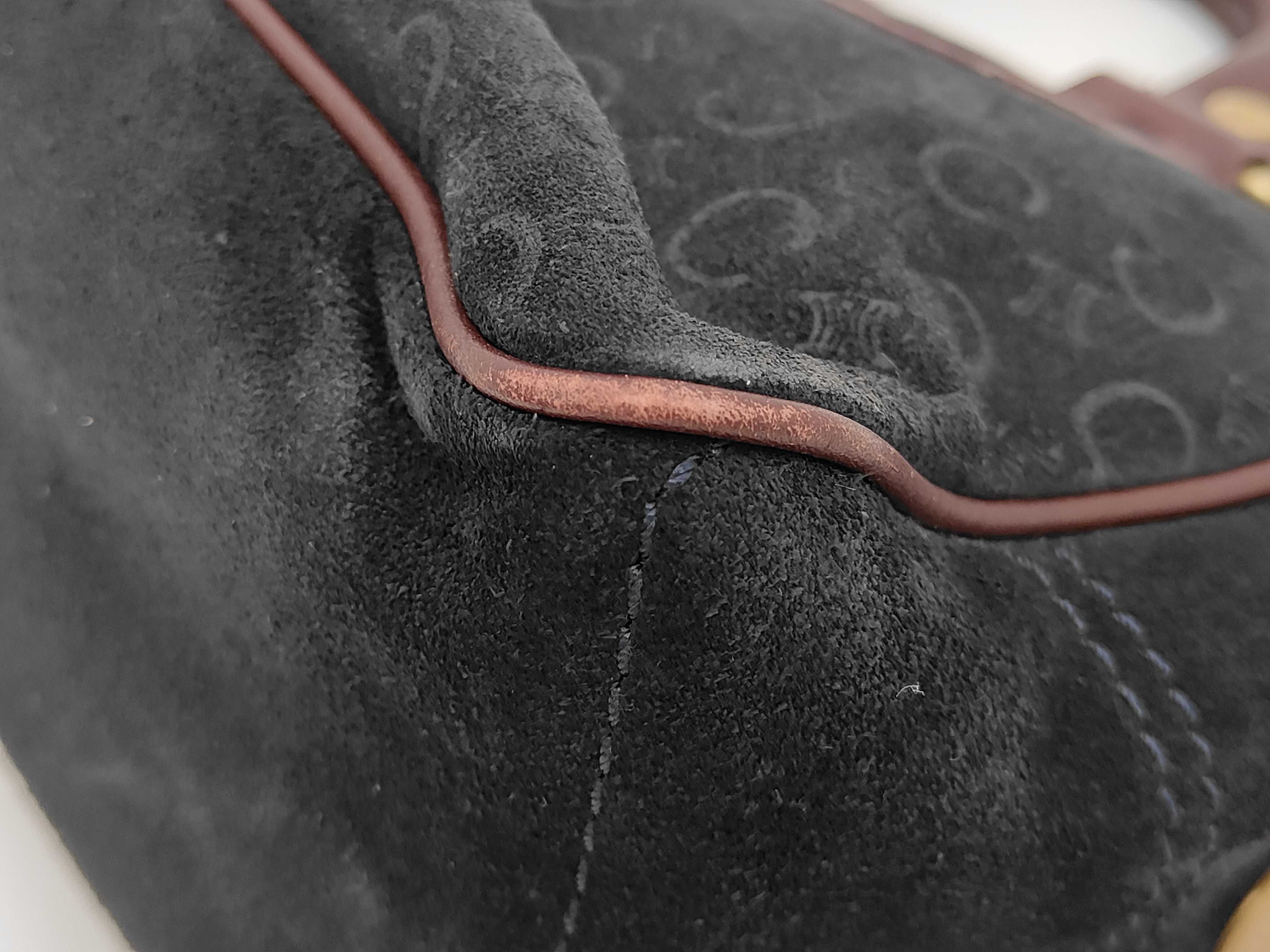 Suede Leather Boogie Bag Black Brown Handbag — view 4