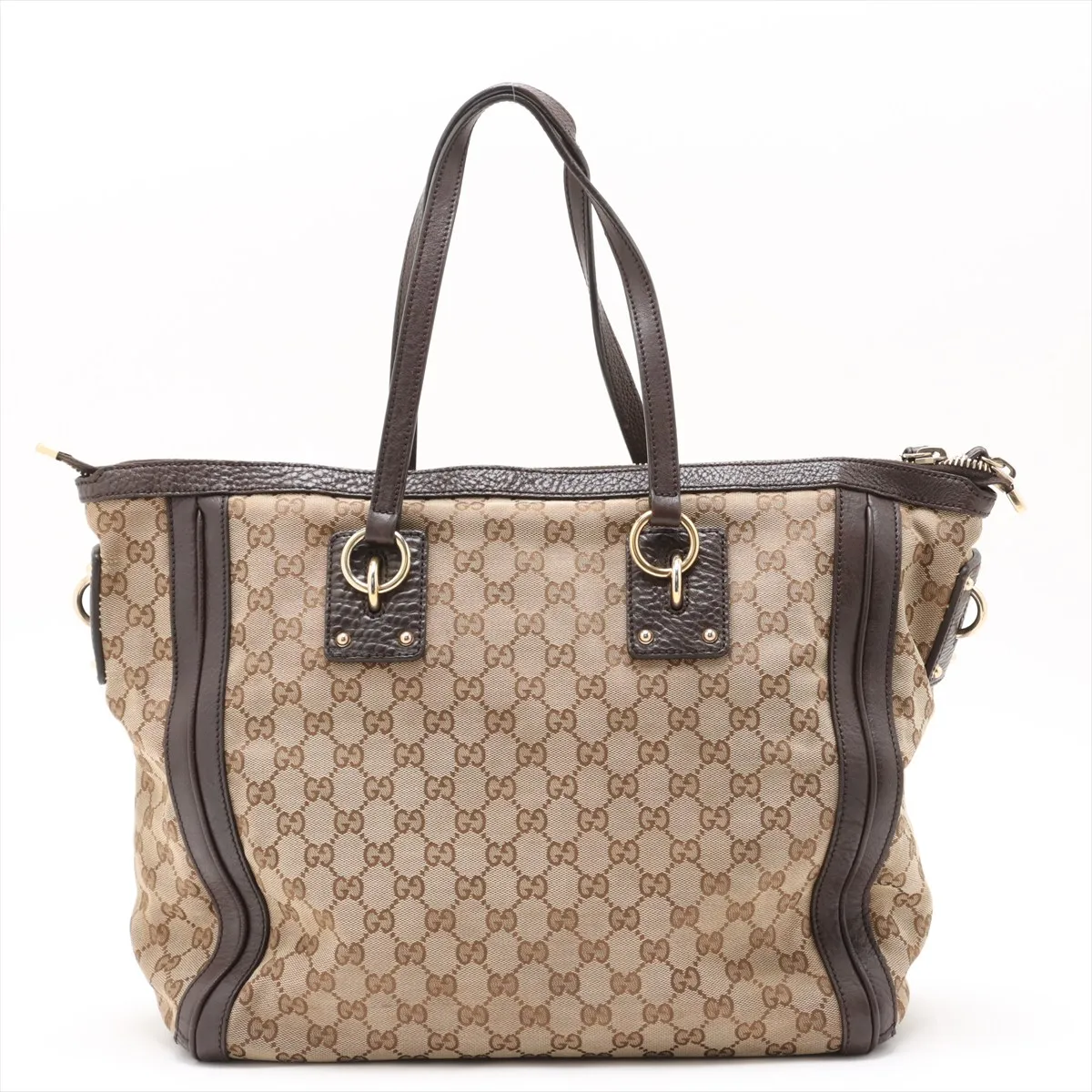GG canvas x leather tote bag beige x brown 247280 — view 2