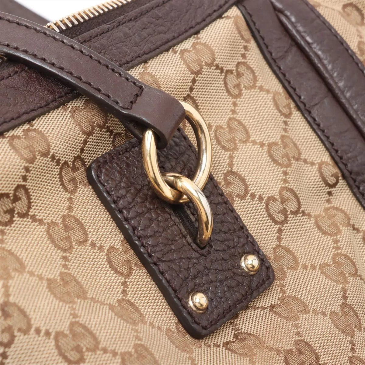 GG canvas x leather tote bag beige x brown 247280 — view 11