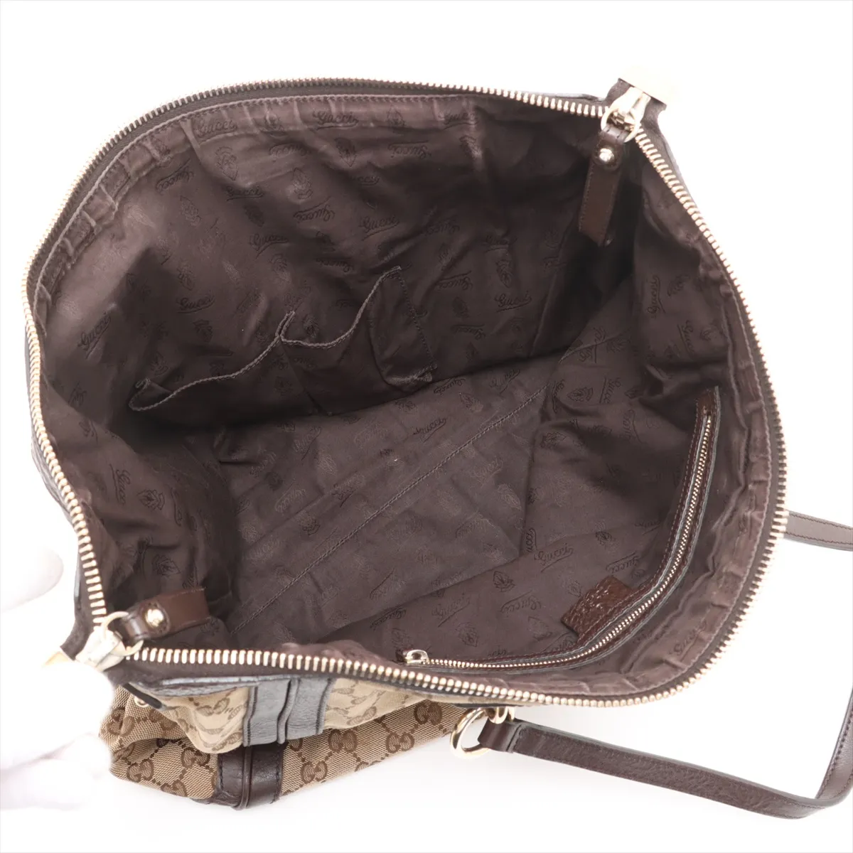 GG canvas x leather tote bag beige x brown 247280 — view 8
