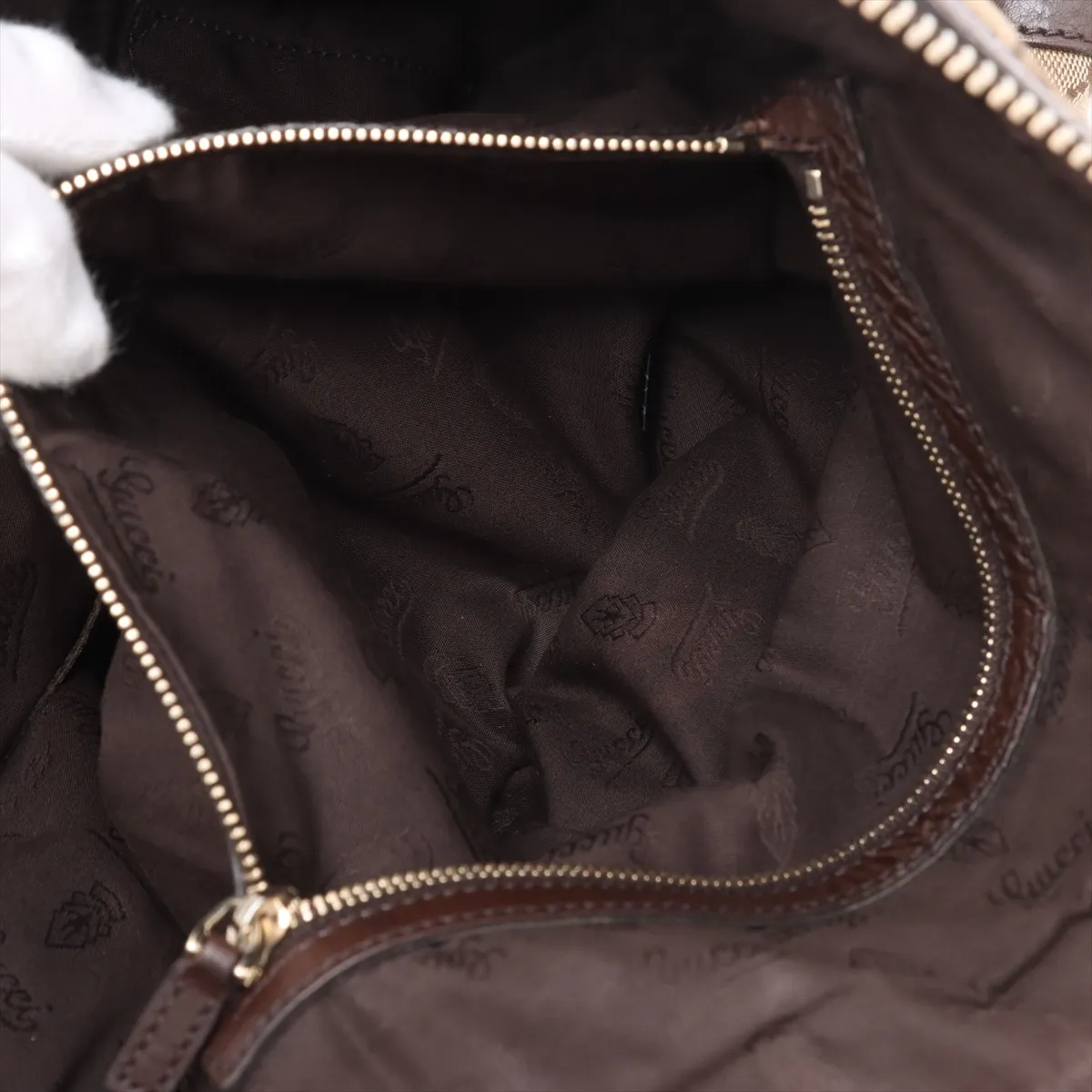 GG canvas x leather tote bag beige x brown 247280 — view 9