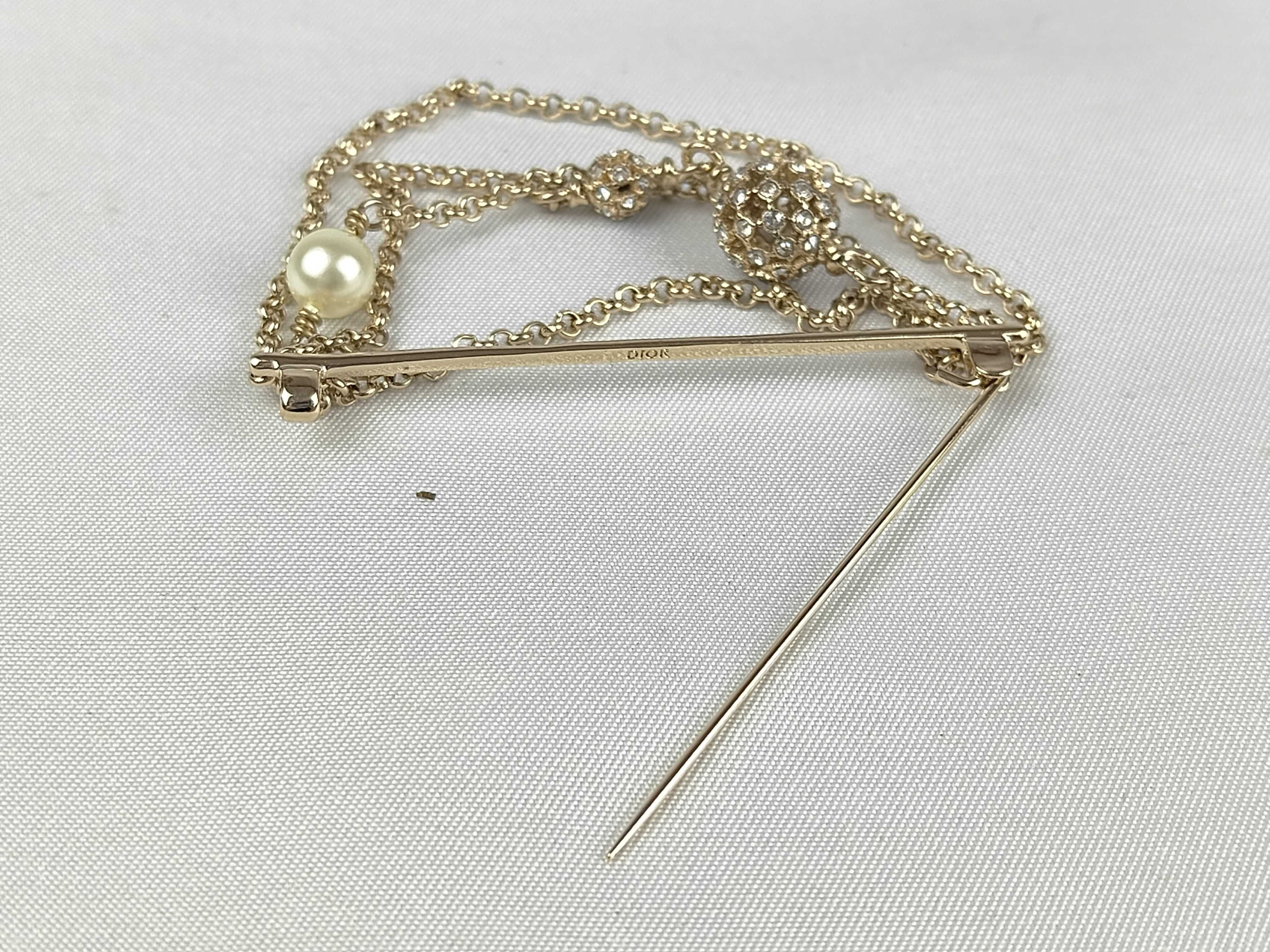 Pearl Chain Pin Brooch — view 6