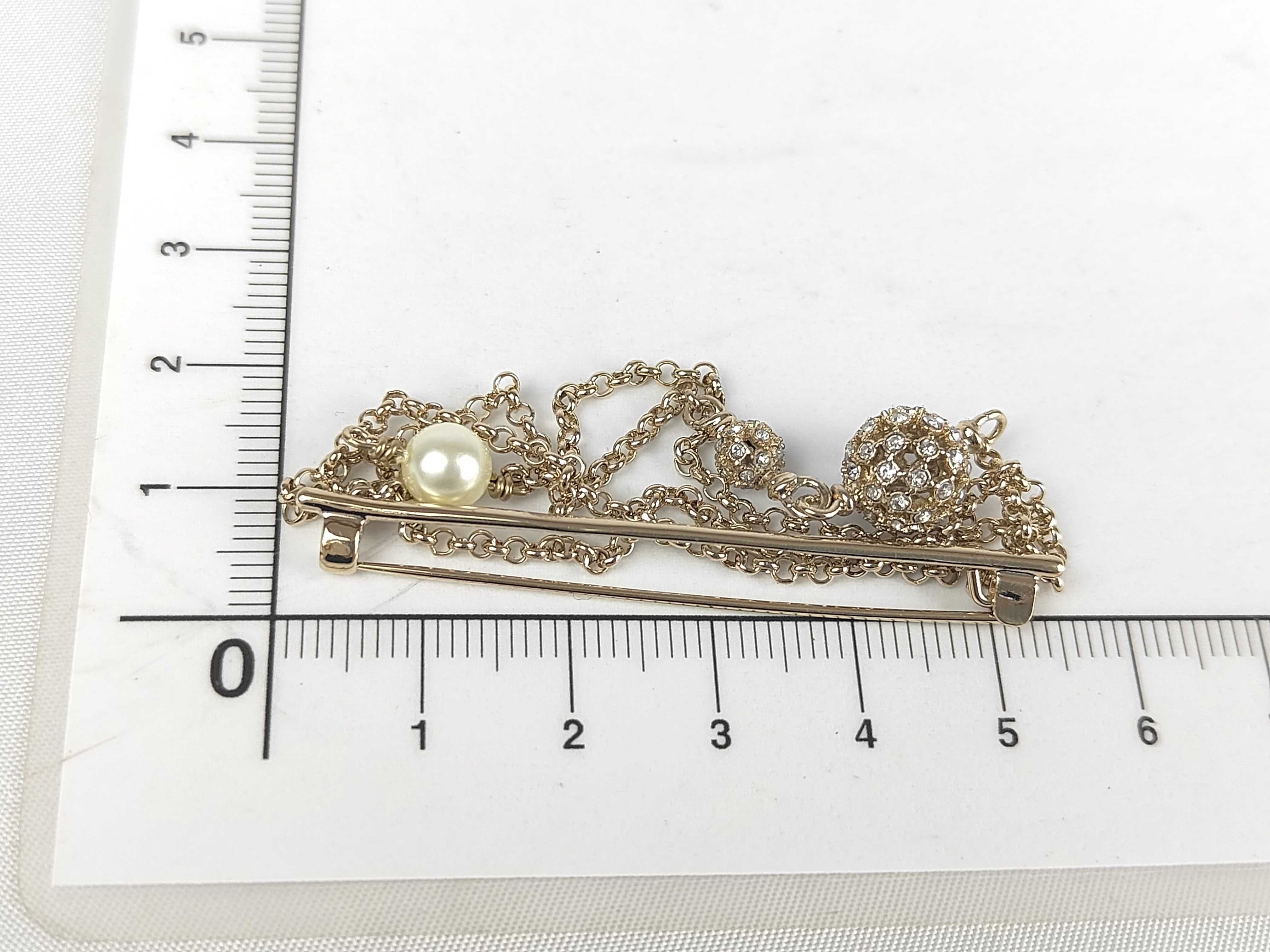 Pearl Chain Pin Brooch — view 7