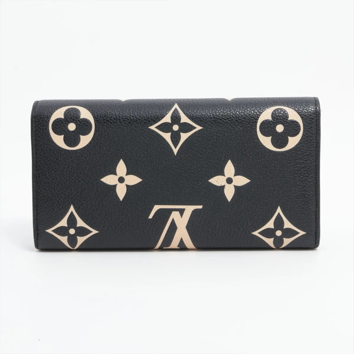 Bicolor Monogram Empreinte Portefeuille Sara M80496 Noir x Crème Long Wallet RFID Reactive — view 2