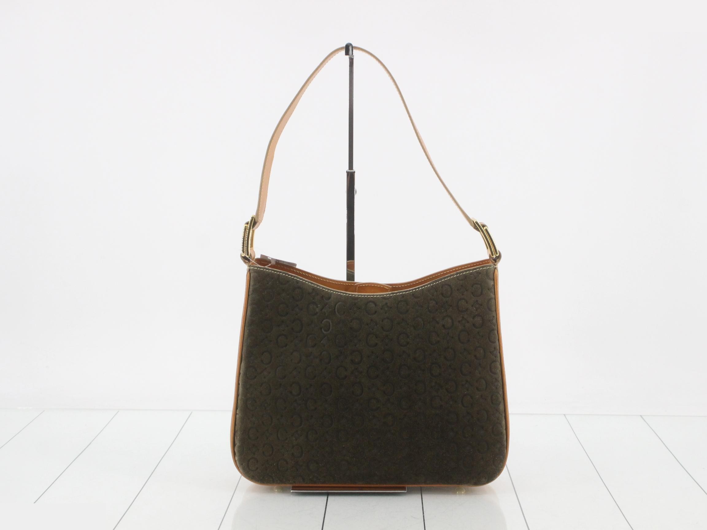 Sulky C Suede One-Shoulder Bag, Khaki — view 2