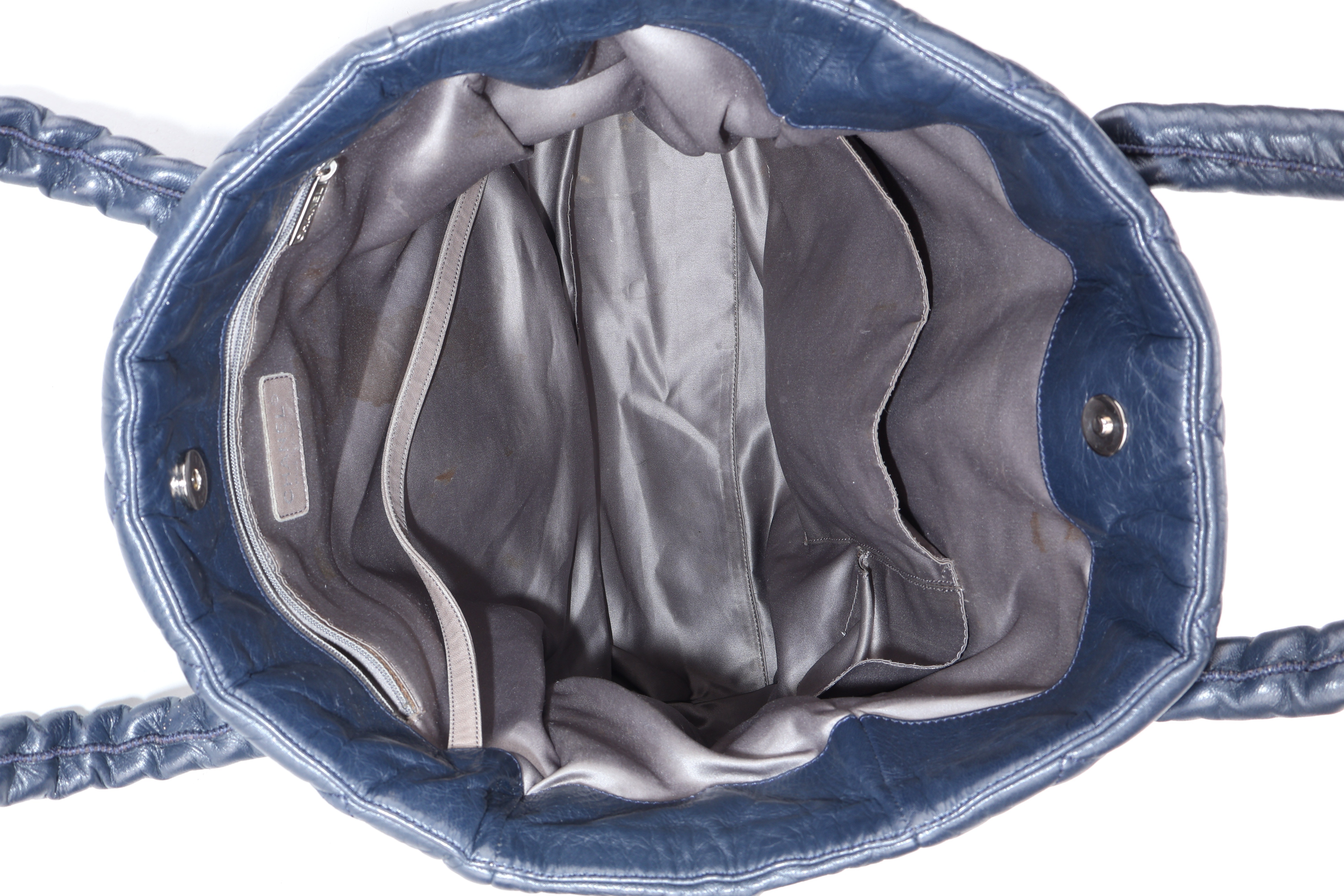 BUBBLY TOTE LARGE NAVY BLUE LAMBSKIN SHW — view 5