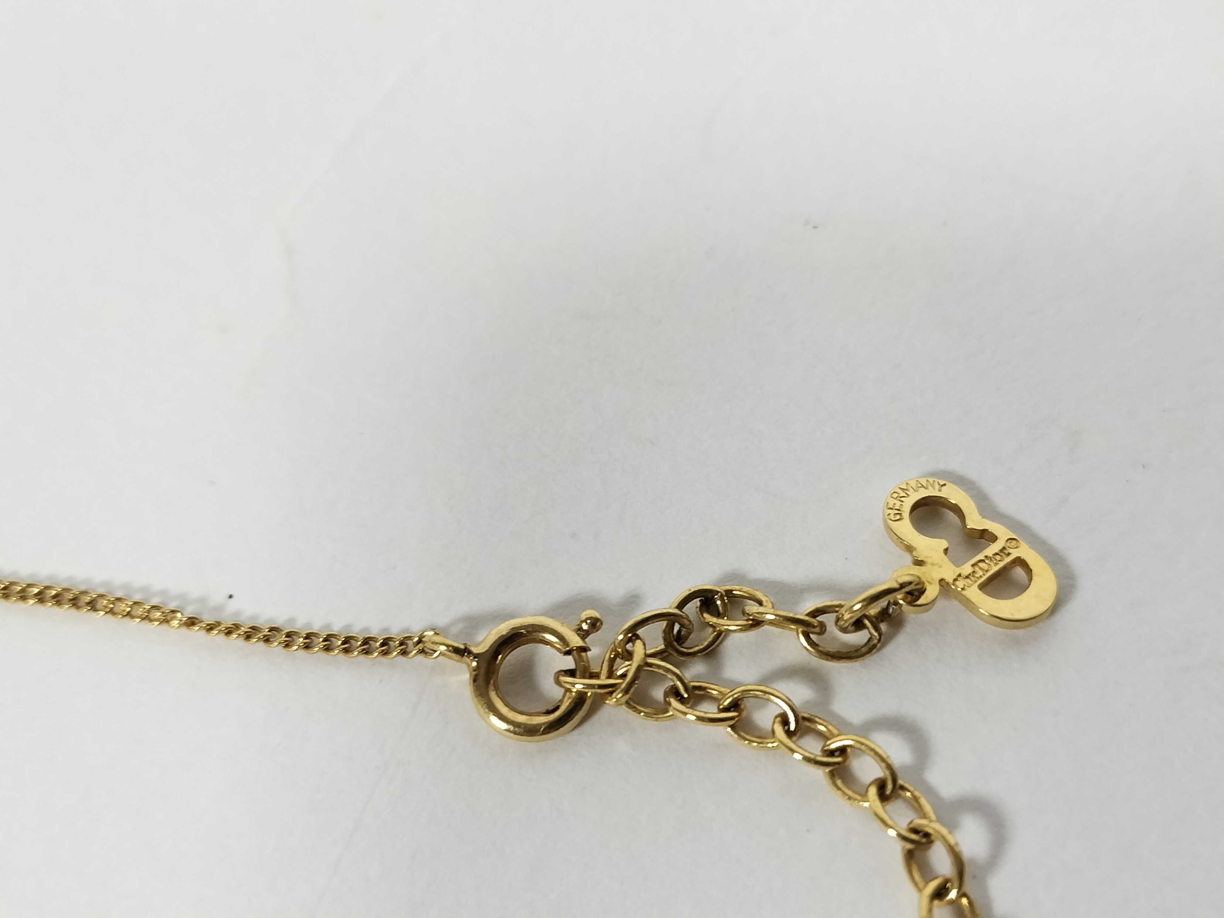 CD Logo Circle Necklace, Gold Color Necklace — view 5