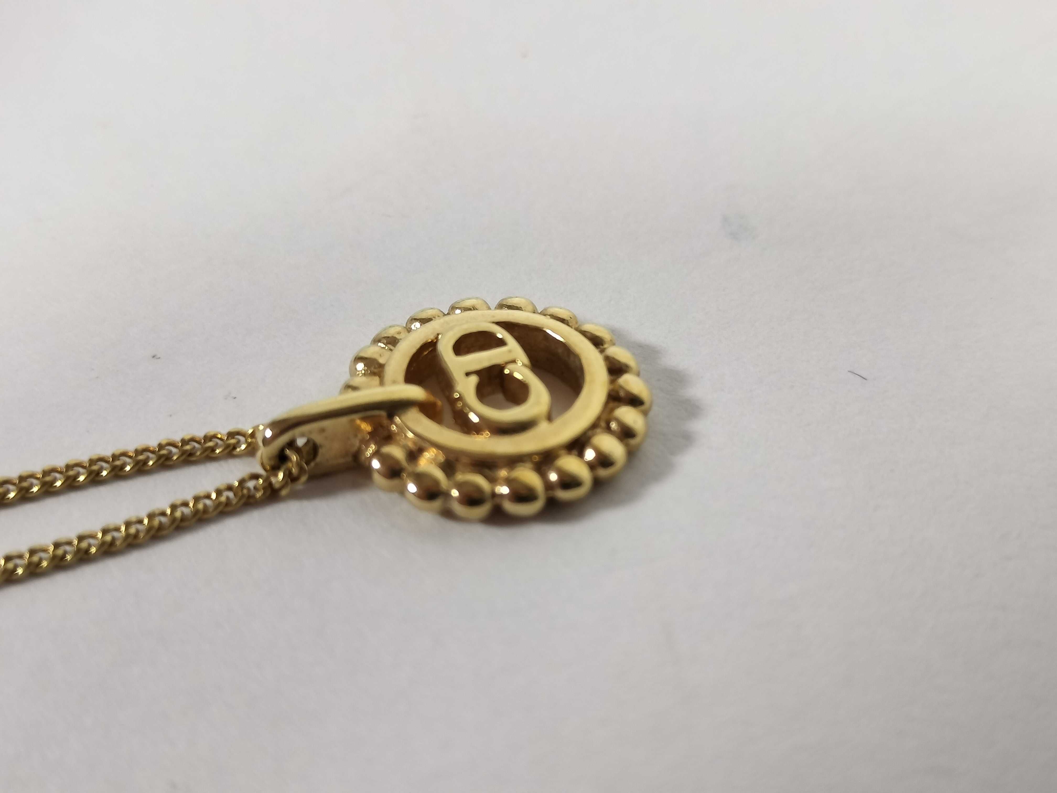 CD Logo Circle Necklace, Gold Color Necklace — view 7
