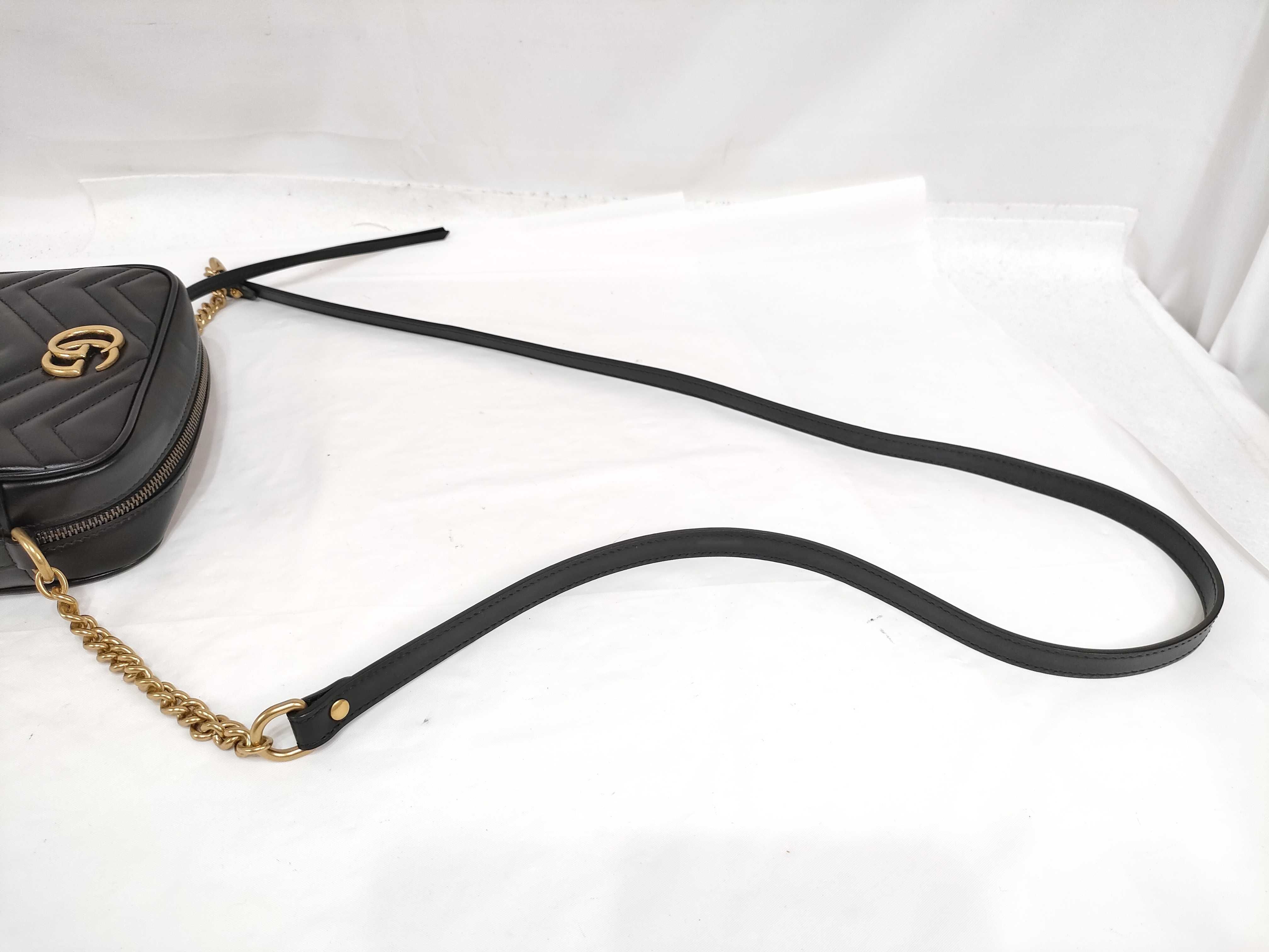 GG Marmont Leather Chain Shoulder Bag, Black, 448065 (Shoulder Bag) — view 3