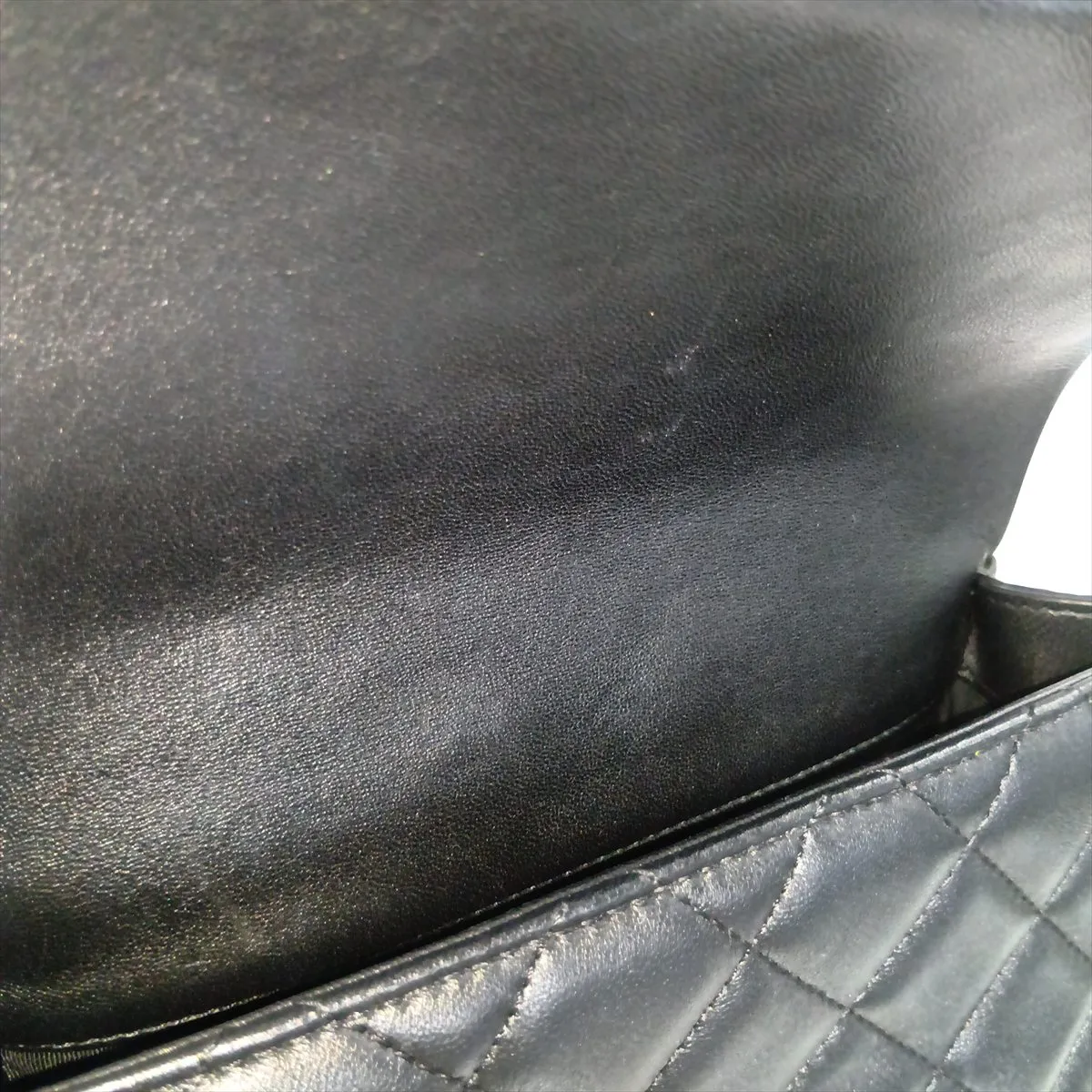 Matelassé Lambskin Chain Shoulder Bag, Pearl Black with Gold Hardware, 29773955, Serial Number 29 — view 11