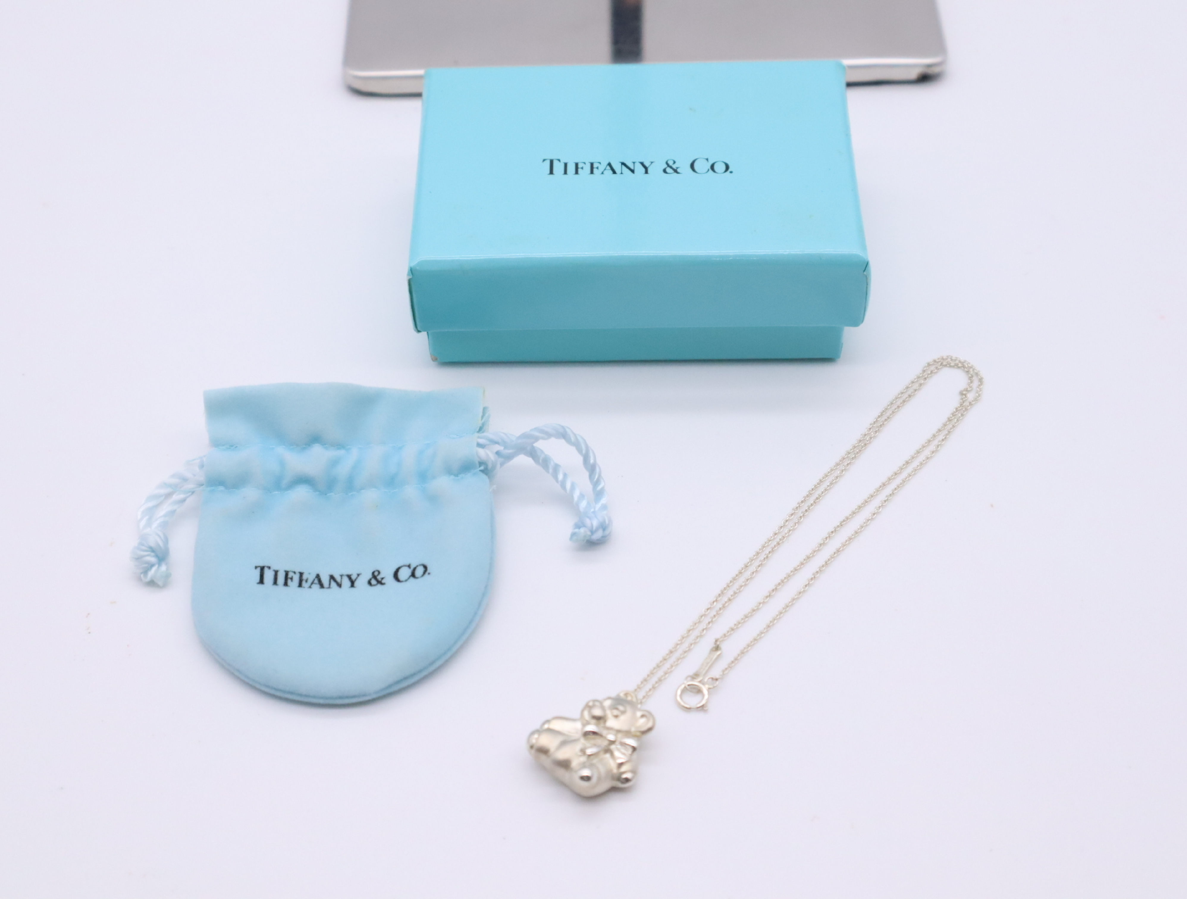 SV925 Teddy Bear Necklace with Storage Bag and Box