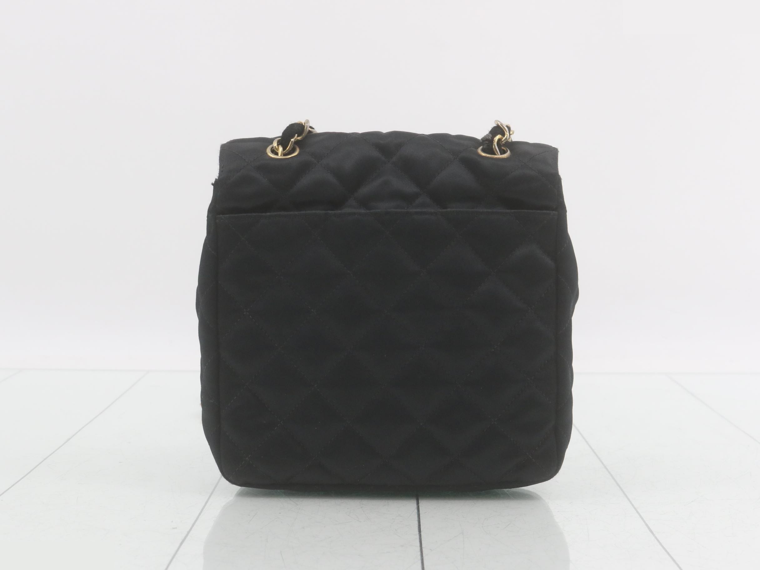 Matelassé satin turn-lock chain shoulder bag — view 2