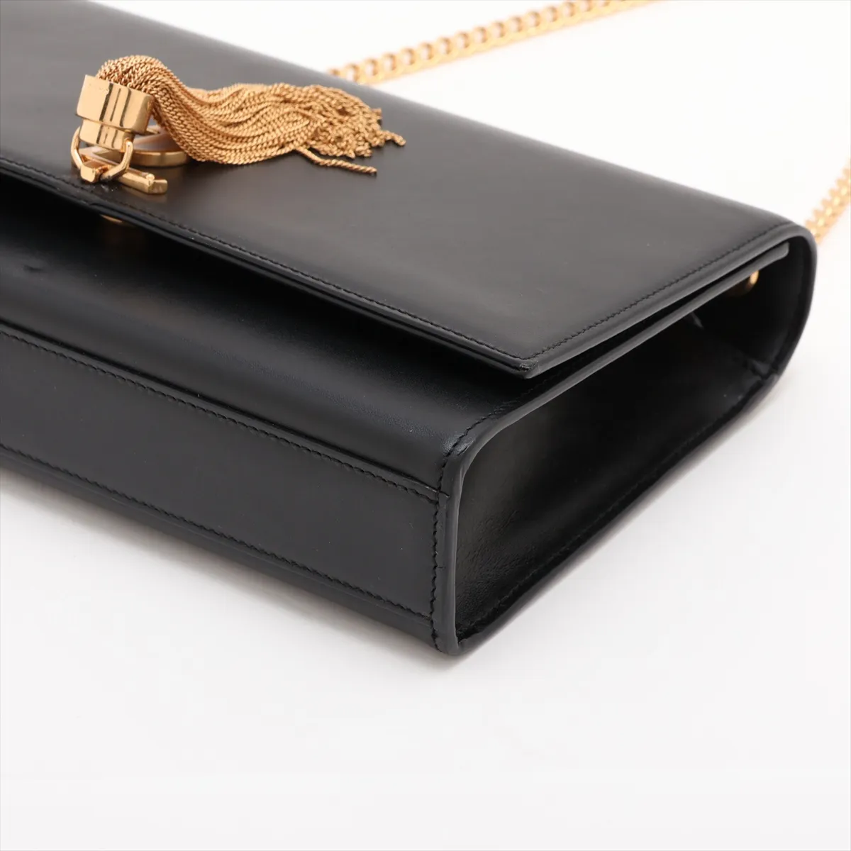 Classic Kate Leather Chain Shoulder Bag, Black 354119 — view 3