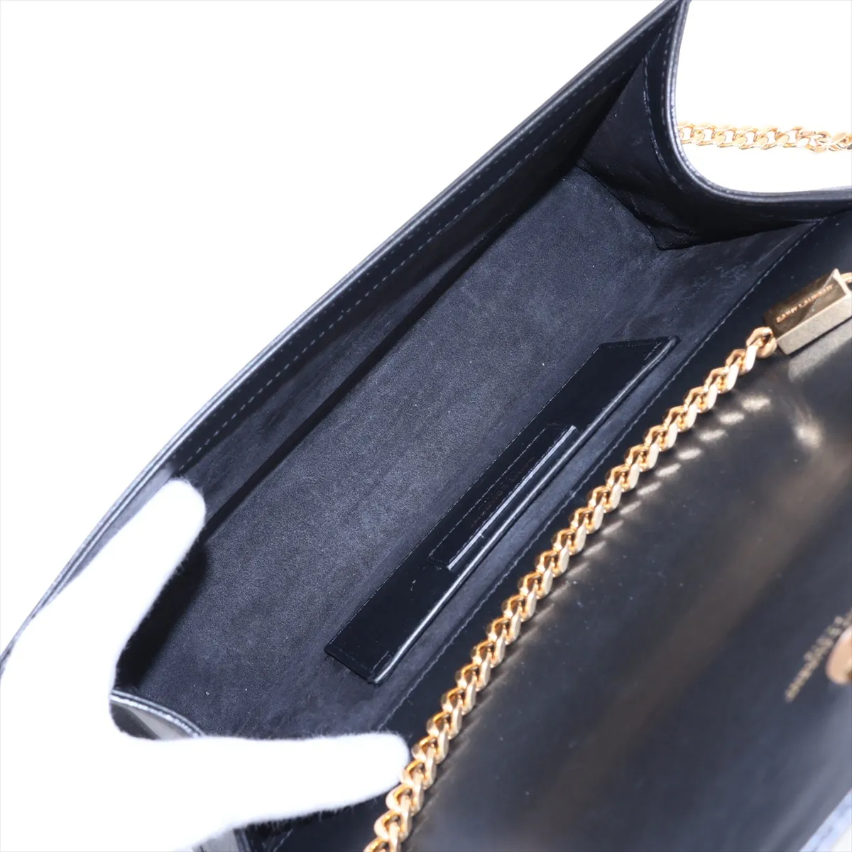 Classic Kate Leather Chain Shoulder Bag, Black 354119 — view 6