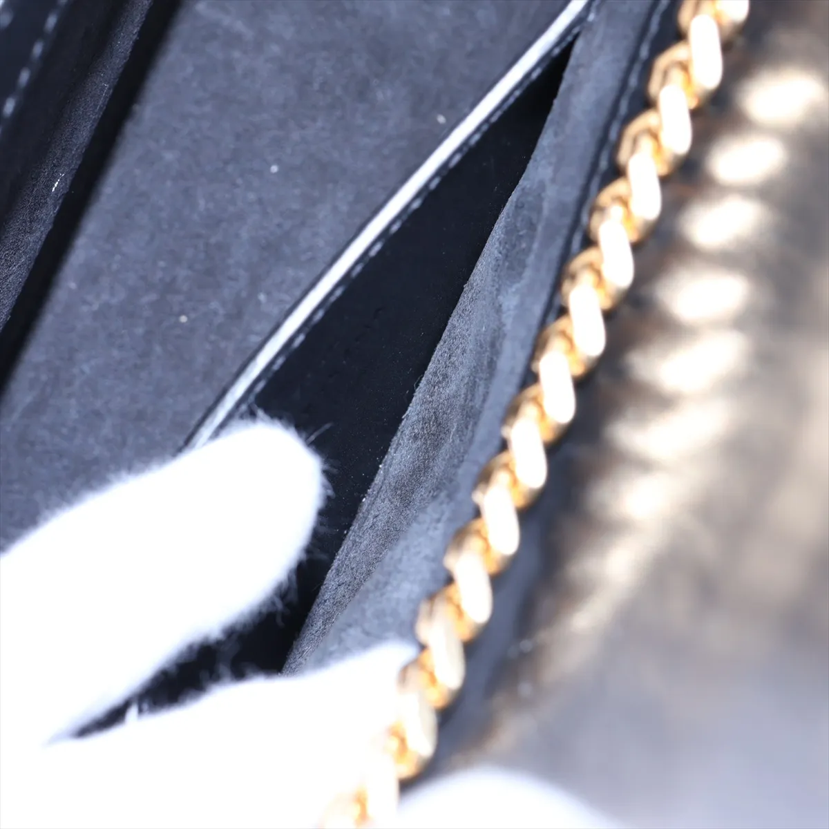 Classic Kate Leather Chain Shoulder Bag, Black 354119 — view 7