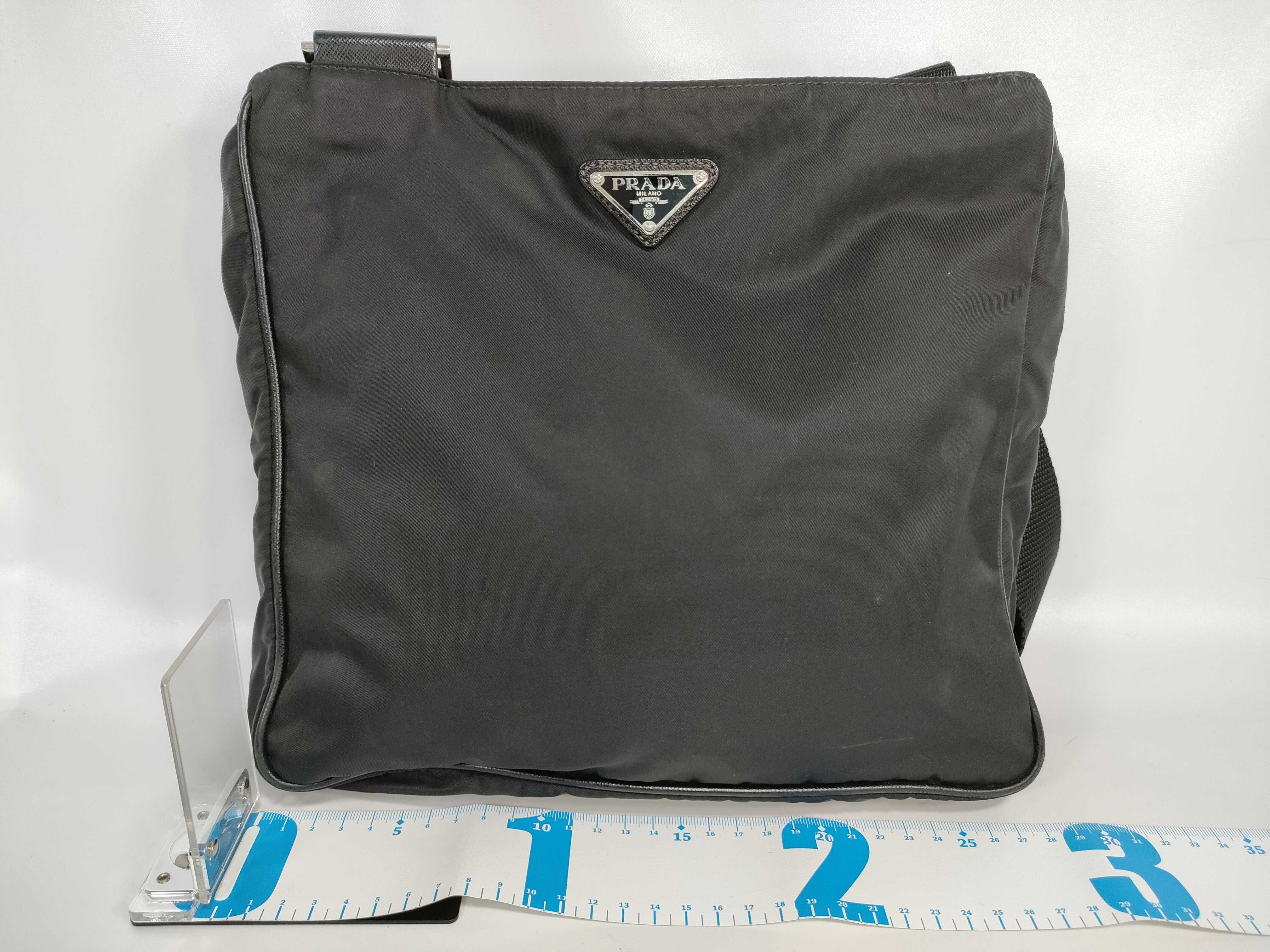Nylon Shoulder Bag with Triangle Logo, Comes with Guarantee Card. — view 2