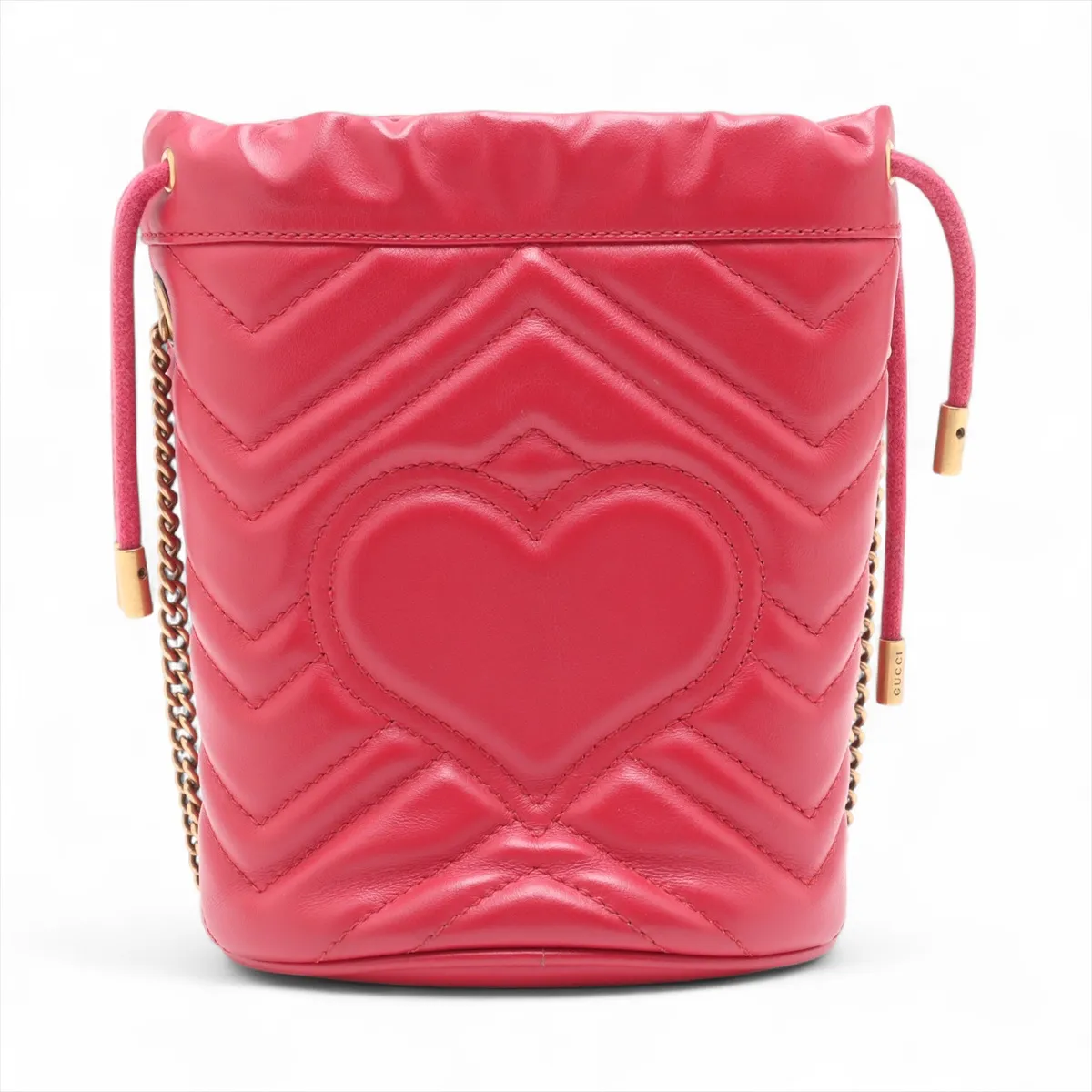 GG Marmont Leather Chain Shoulder Bag, Red, 575163 — view 2