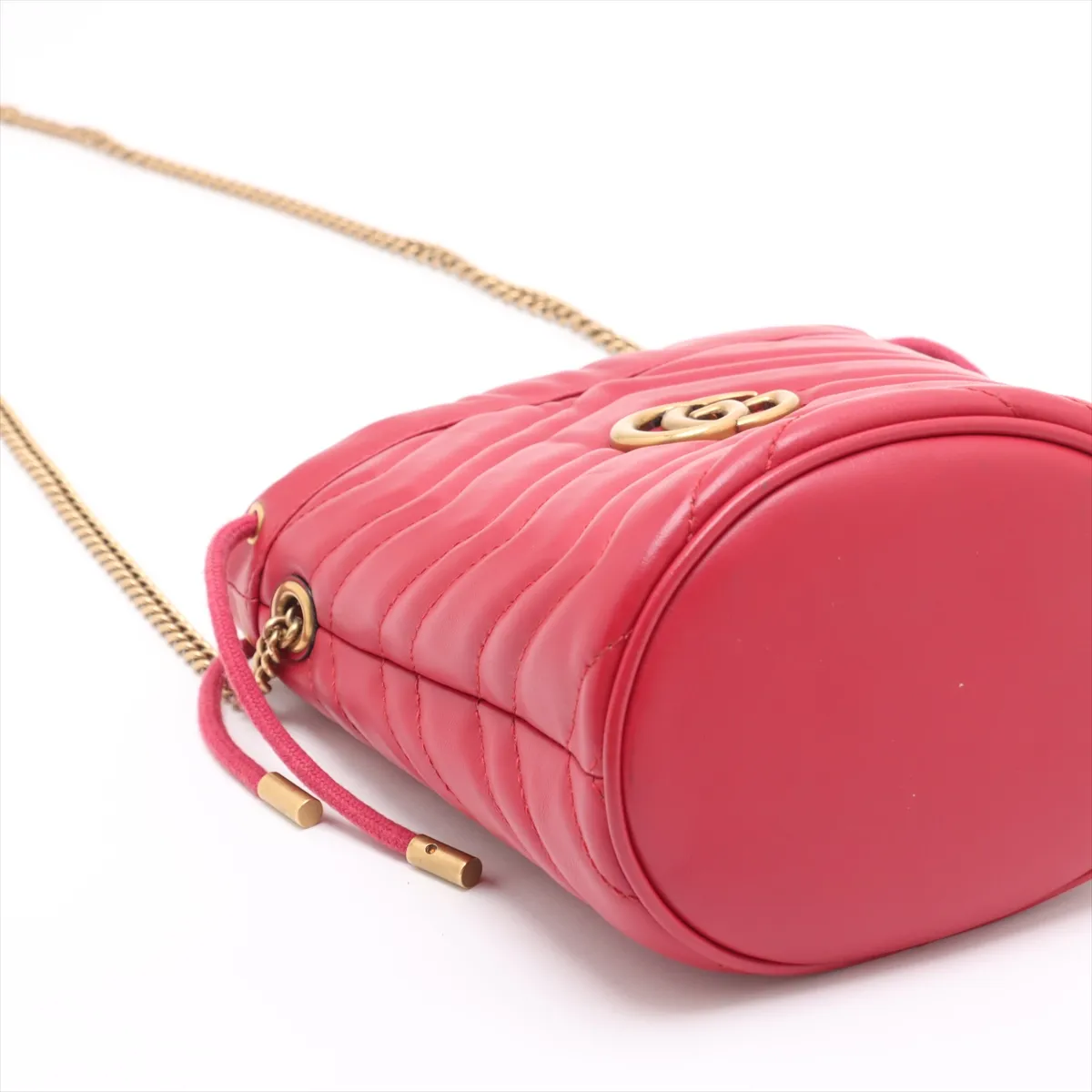 GG Marmont Leather Chain Shoulder Bag, Red, 575163 — view 4