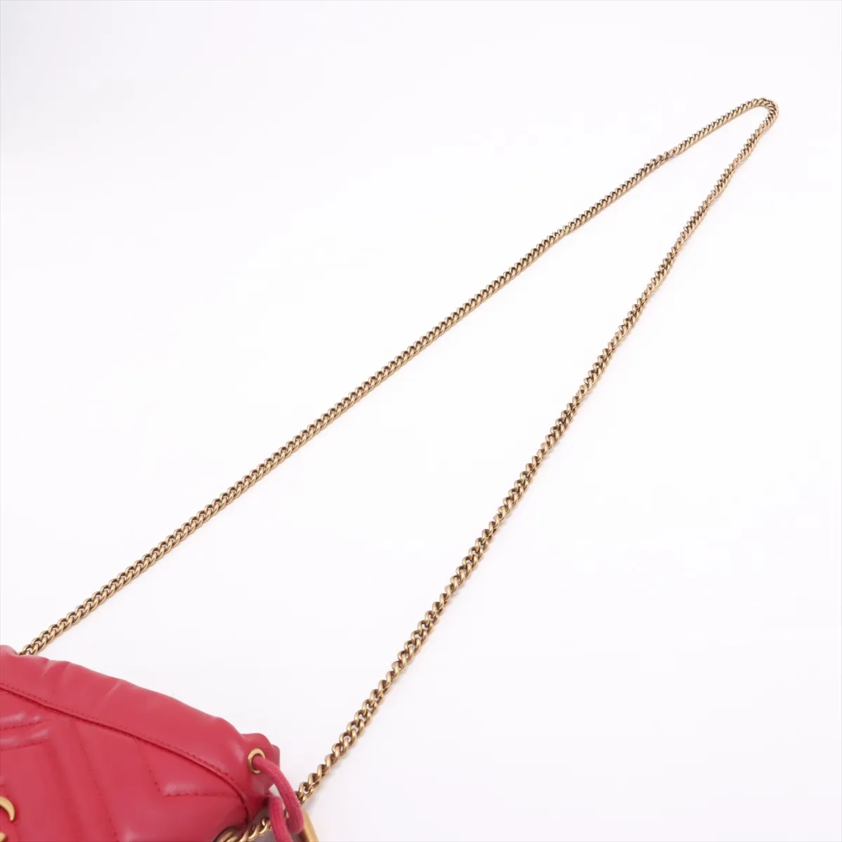 GG Marmont Leather Chain Shoulder Bag, Red, 575163 — view 5