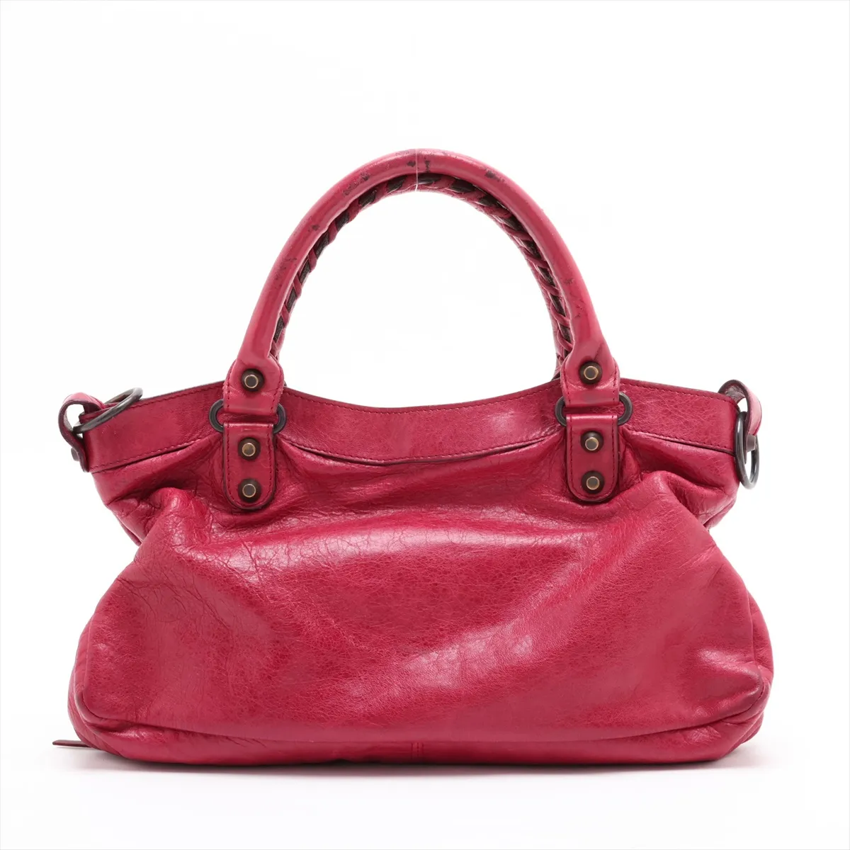 The First 103208 Leather 2-Way Handbag, Red, with Mirror — view 2