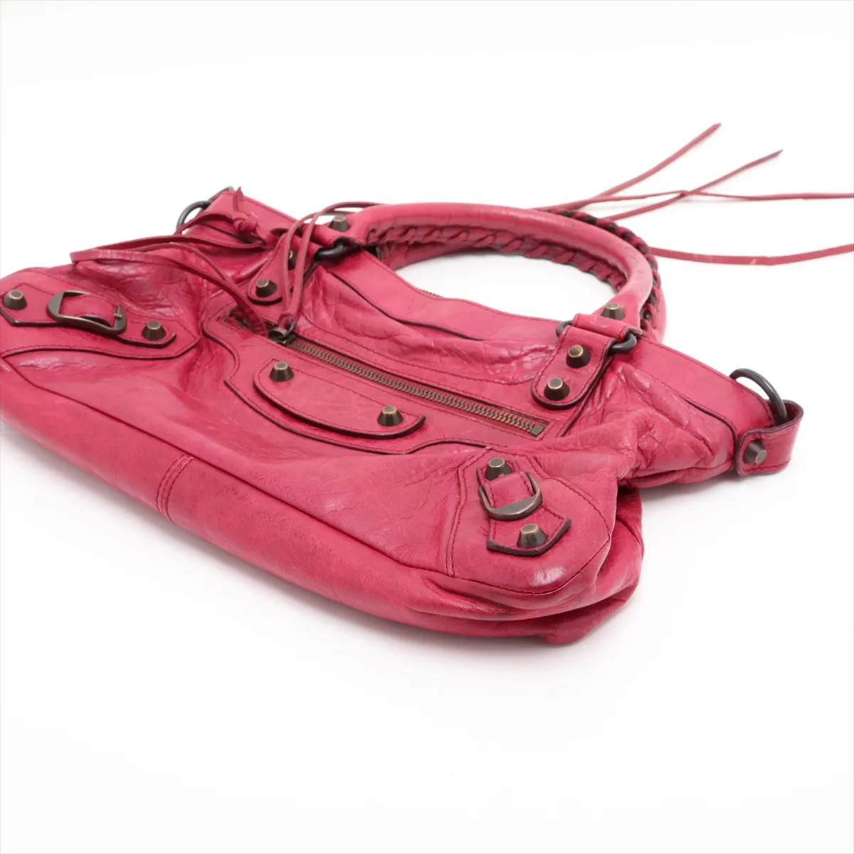 The First 103208 Leather 2-Way Handbag, Red, with Mirror — view 3