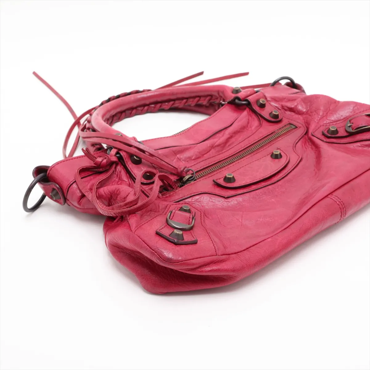 The First 103208 Leather 2-Way Handbag, Red, with Mirror — view 4