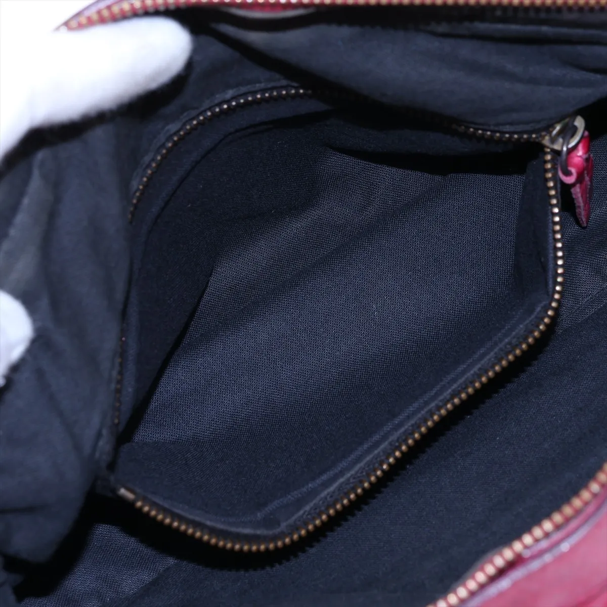 The First 103208 Leather 2-Way Handbag, Red, with Mirror — view 9
