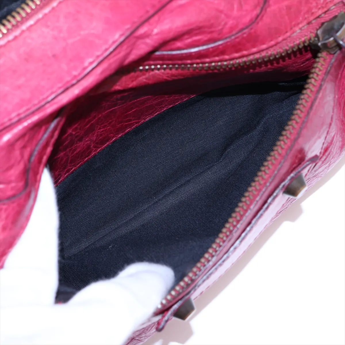 The First 103208 Leather 2-Way Handbag, Red, with Mirror — view 10