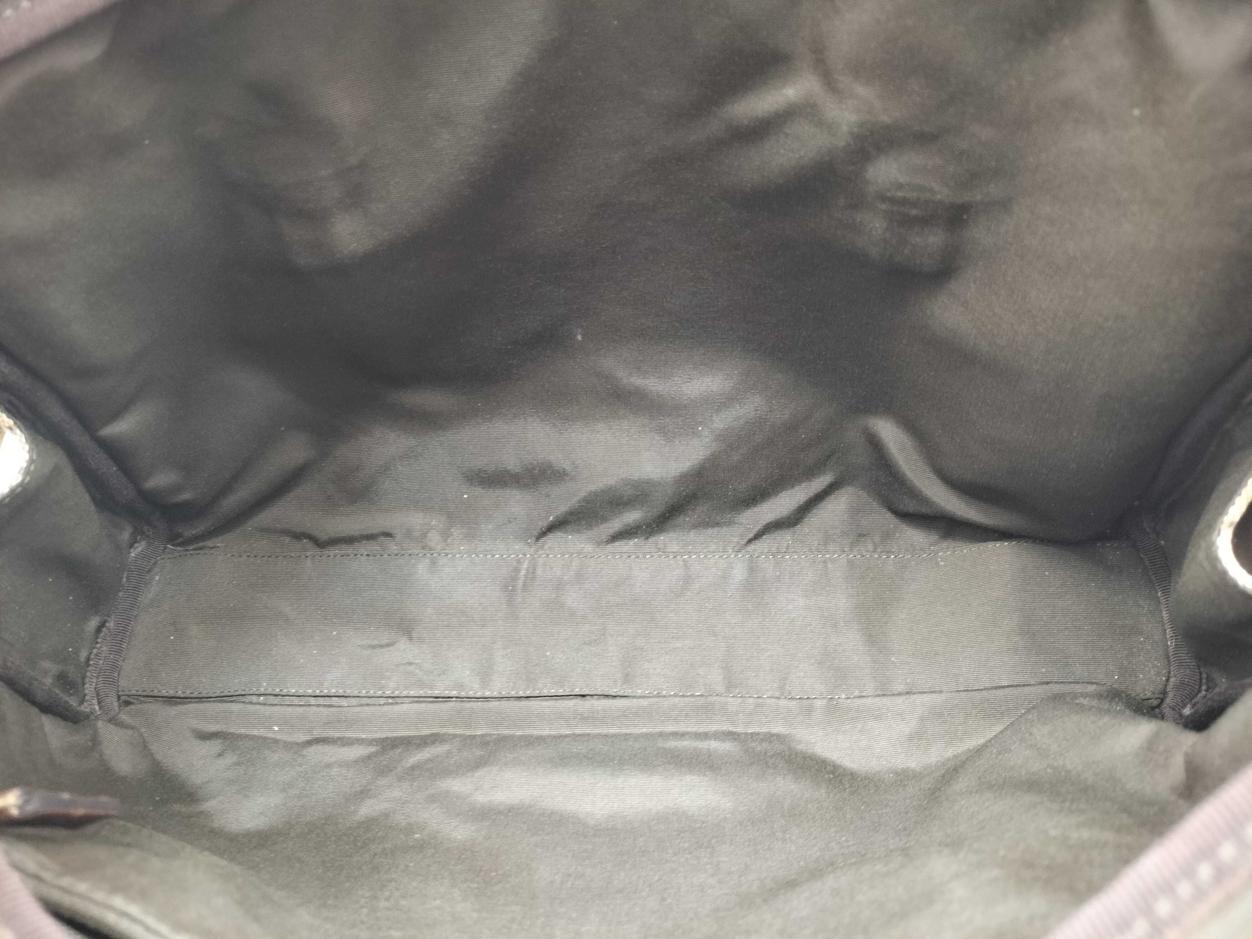 GG Canvas Leather Tote Bag, Beige x Brown Shoulder Bag — view 10