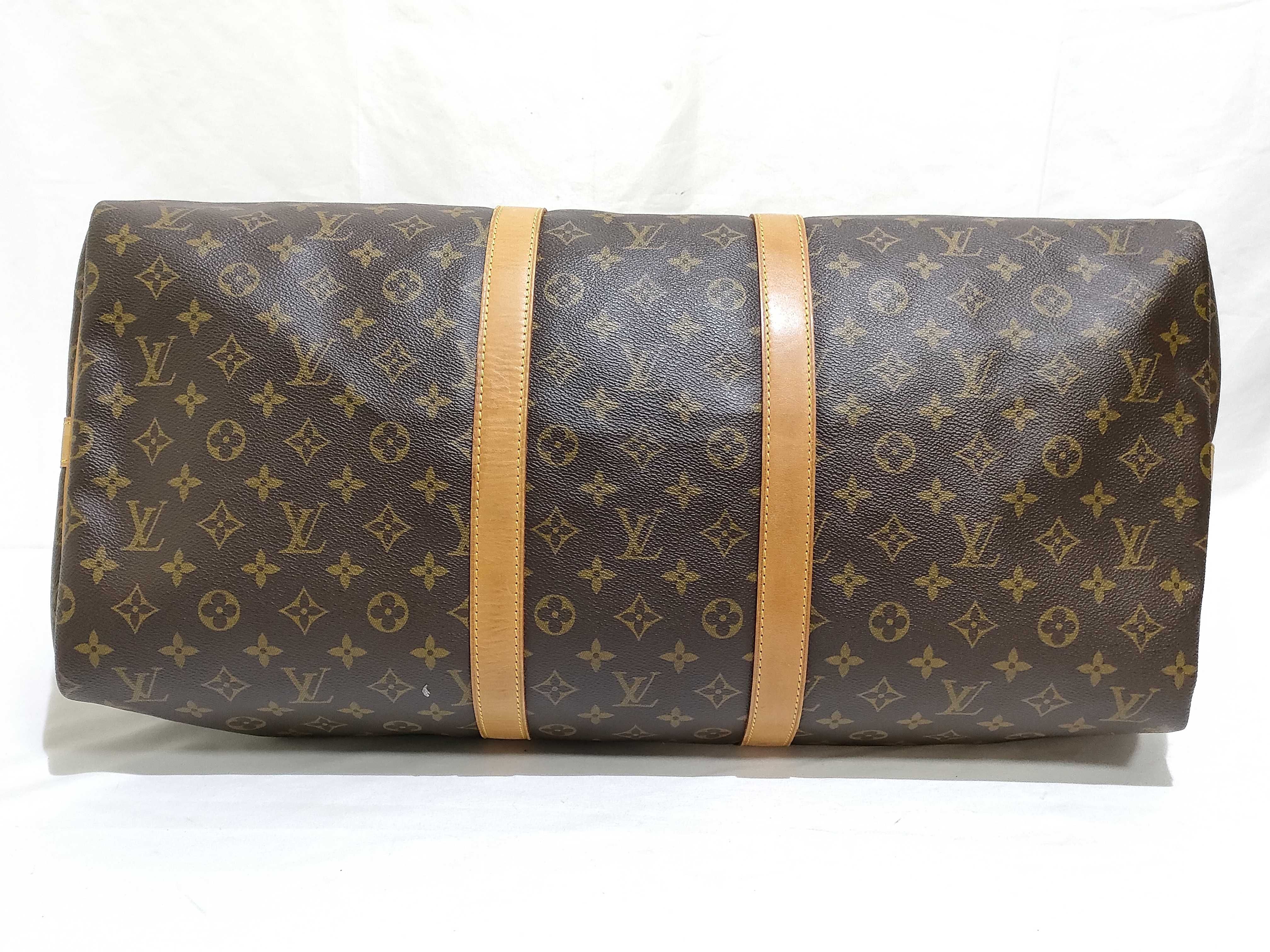 Monogram Keepall Bandoulière 55 M41414 TH1013 Brown Boston Bag — view 7