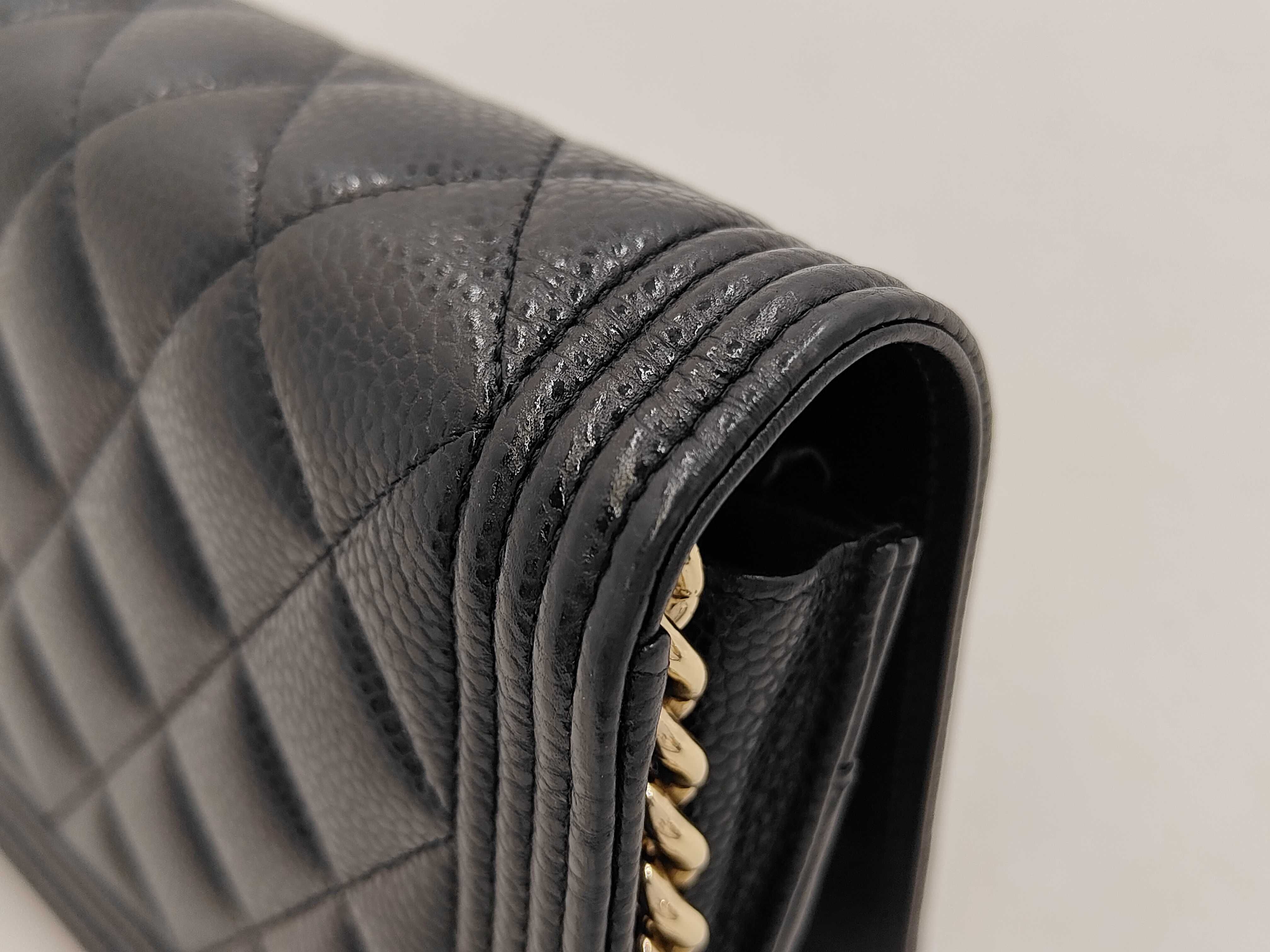 Boy Chanel Chain Wallet, Black with Gold Hardware, Shoulder Bag — view 10