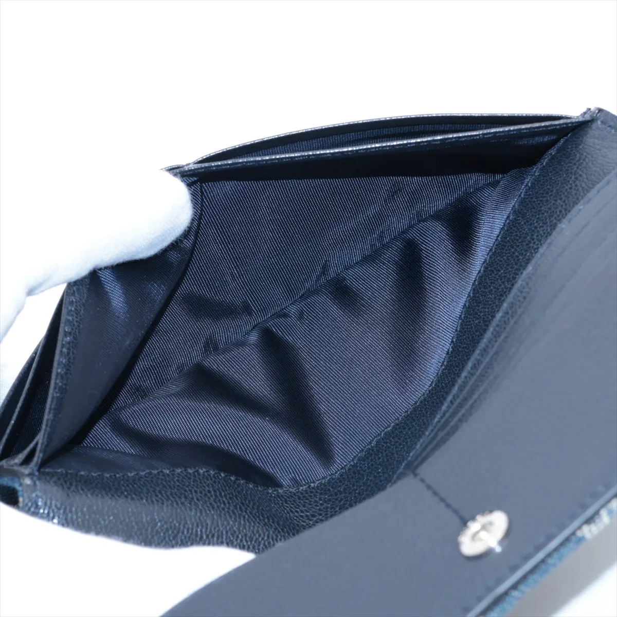 GG Denim Canvas x Leather Round Zip Wallet Blue 875805 — view 5