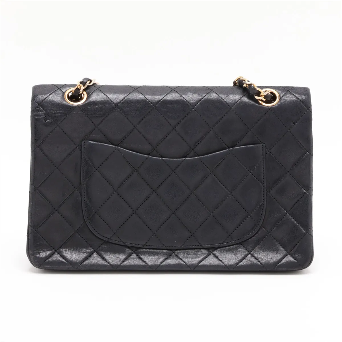 Matelassé 25 Lambskin Double Flap Double Chain Bag, Black with Gold Hardware, 0451964 (Serial Number in the 0s, A01112) — view 2