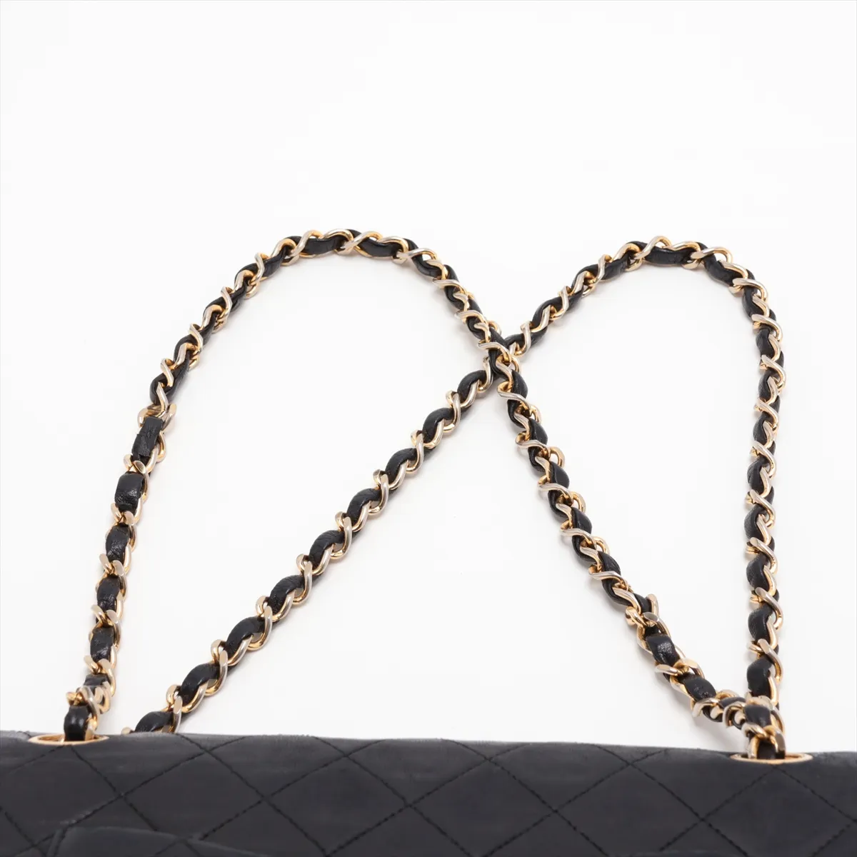 Matelassé 25 Lambskin Double Flap Double Chain Bag, Black with Gold Hardware, 0451964 (Serial Number in the 0s, A01112) — view 6