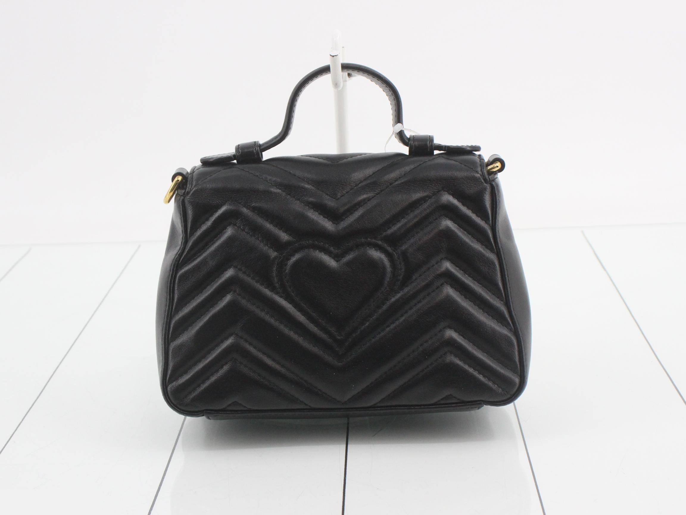 GG Marmont Leather 2-Way Handbag, Black — view 2